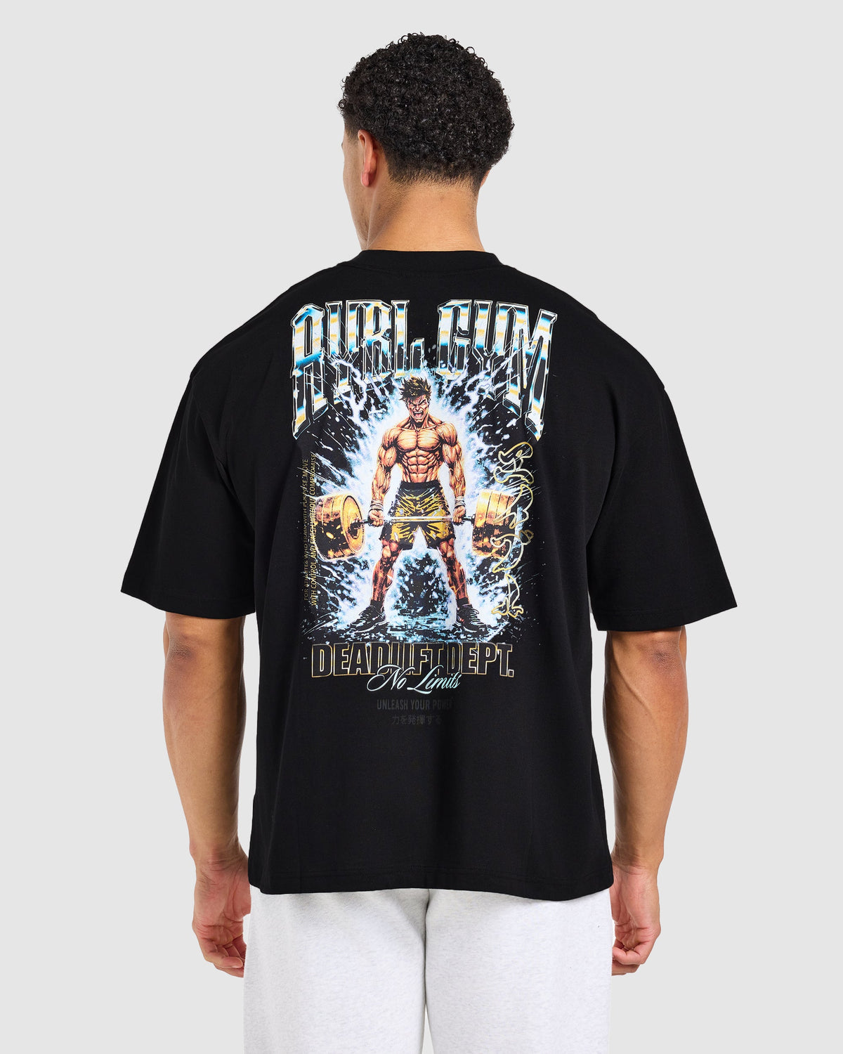 Anime Deadlift Dept Oversized T Shirt - Black/Yellow