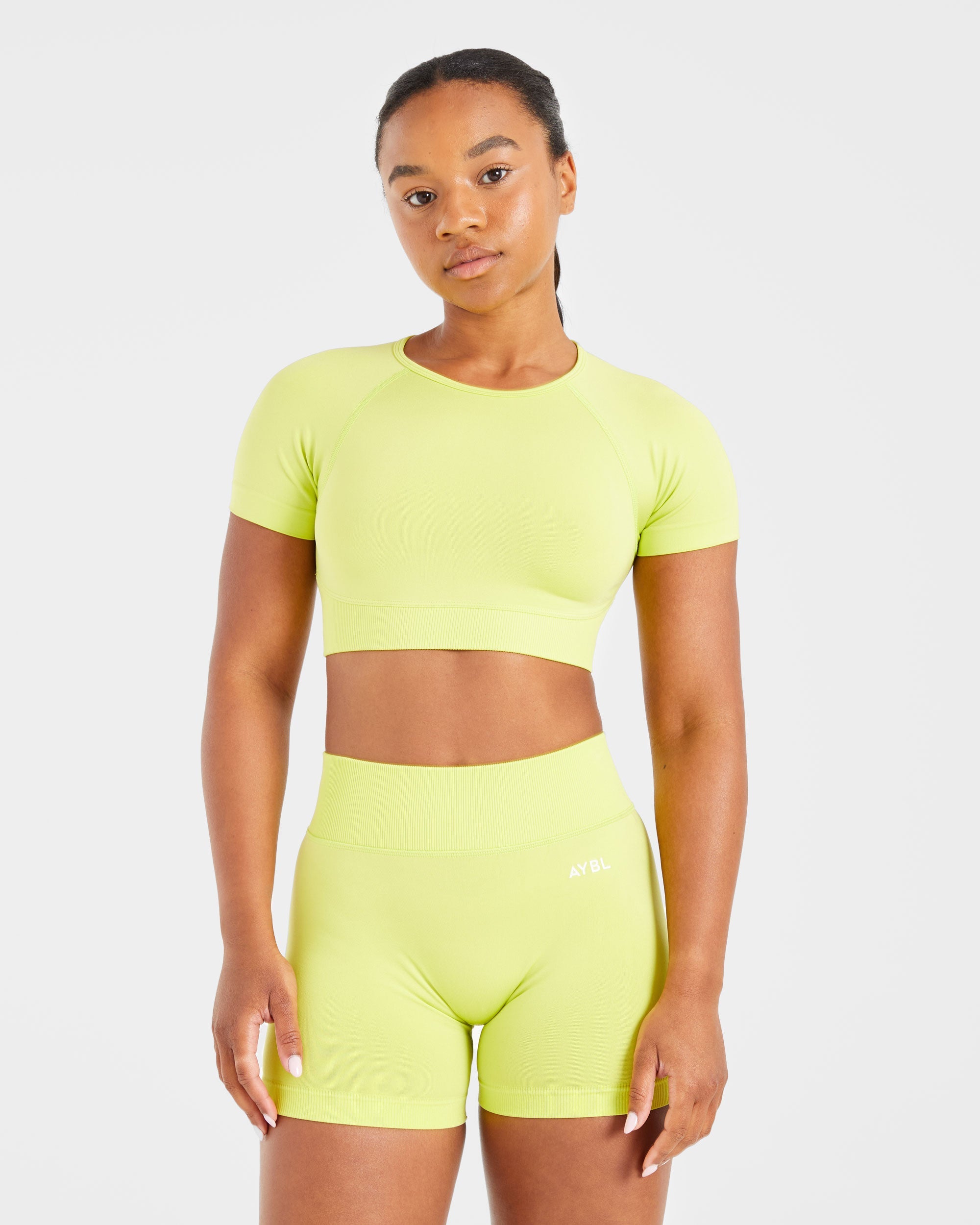 Adapt Seamless Crop Top - Lime Green