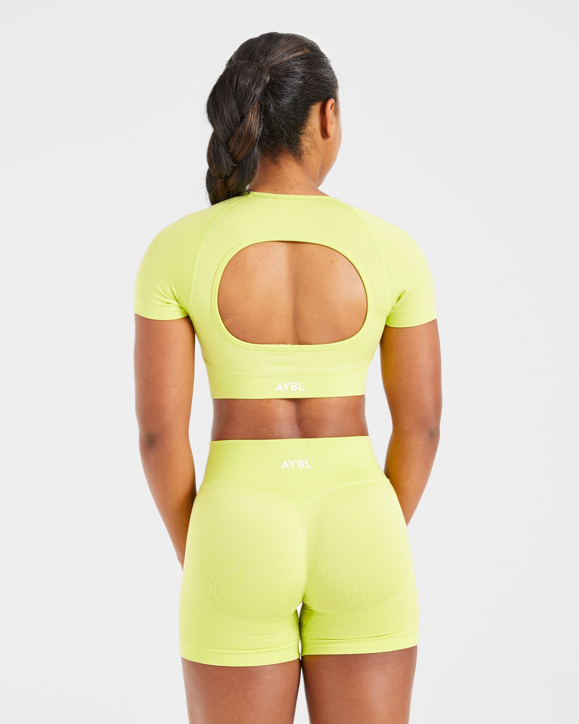 Adapt Seamless Crop Top - Lime Green