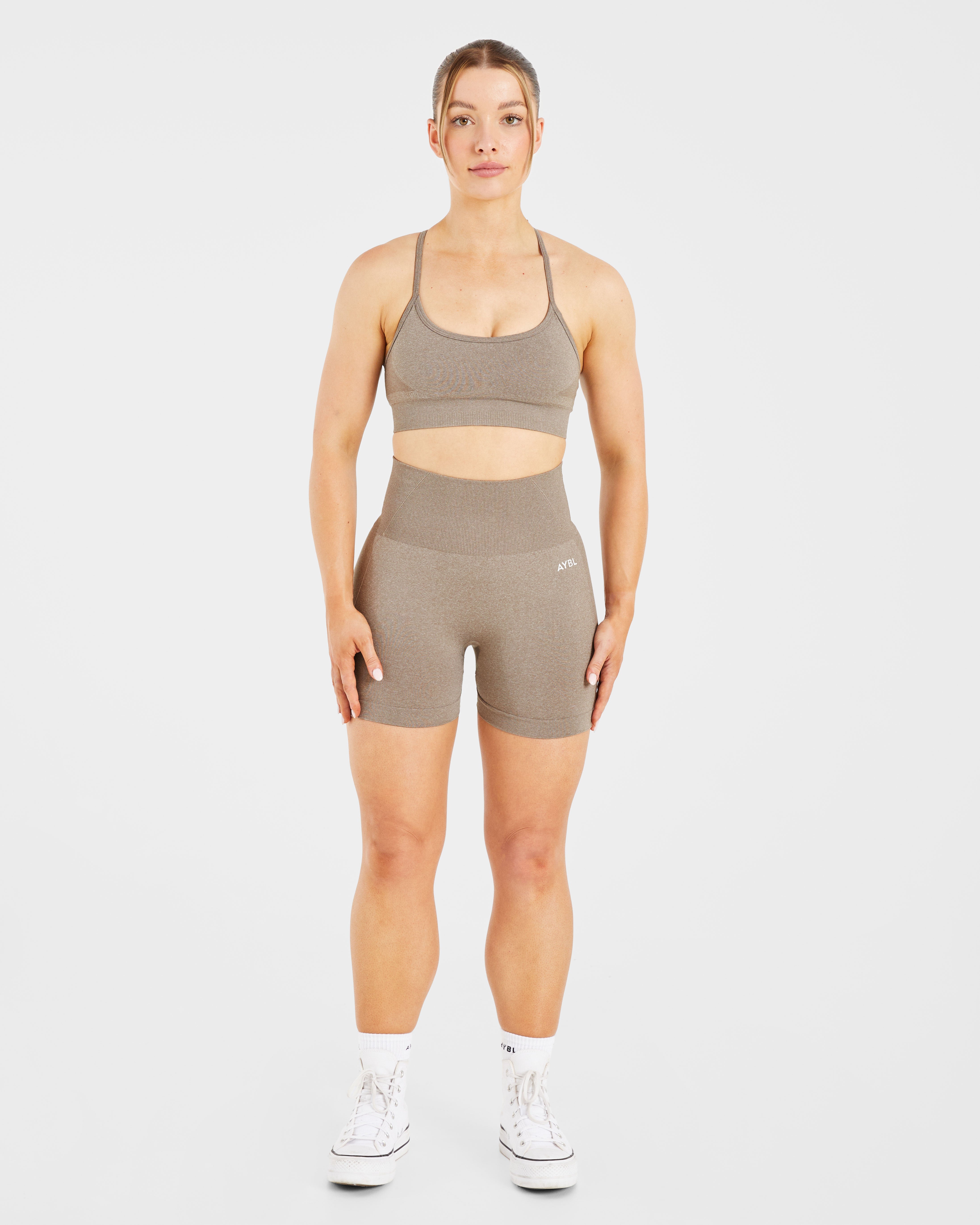 Nahtloser Sport-BH „Empower“ – Taupe meliert