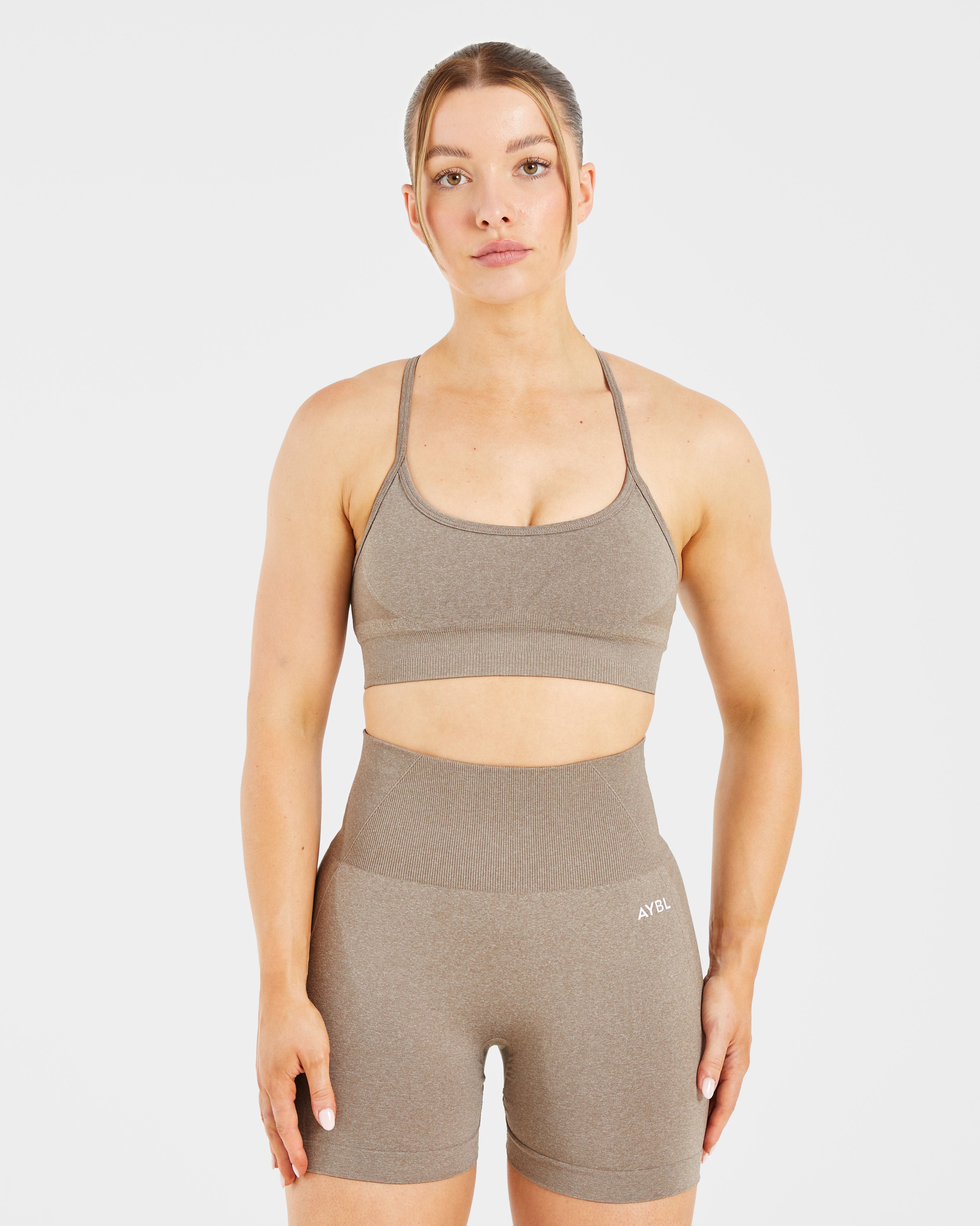 Nahtloser Sport-BH „Empower“ – Taupe meliert