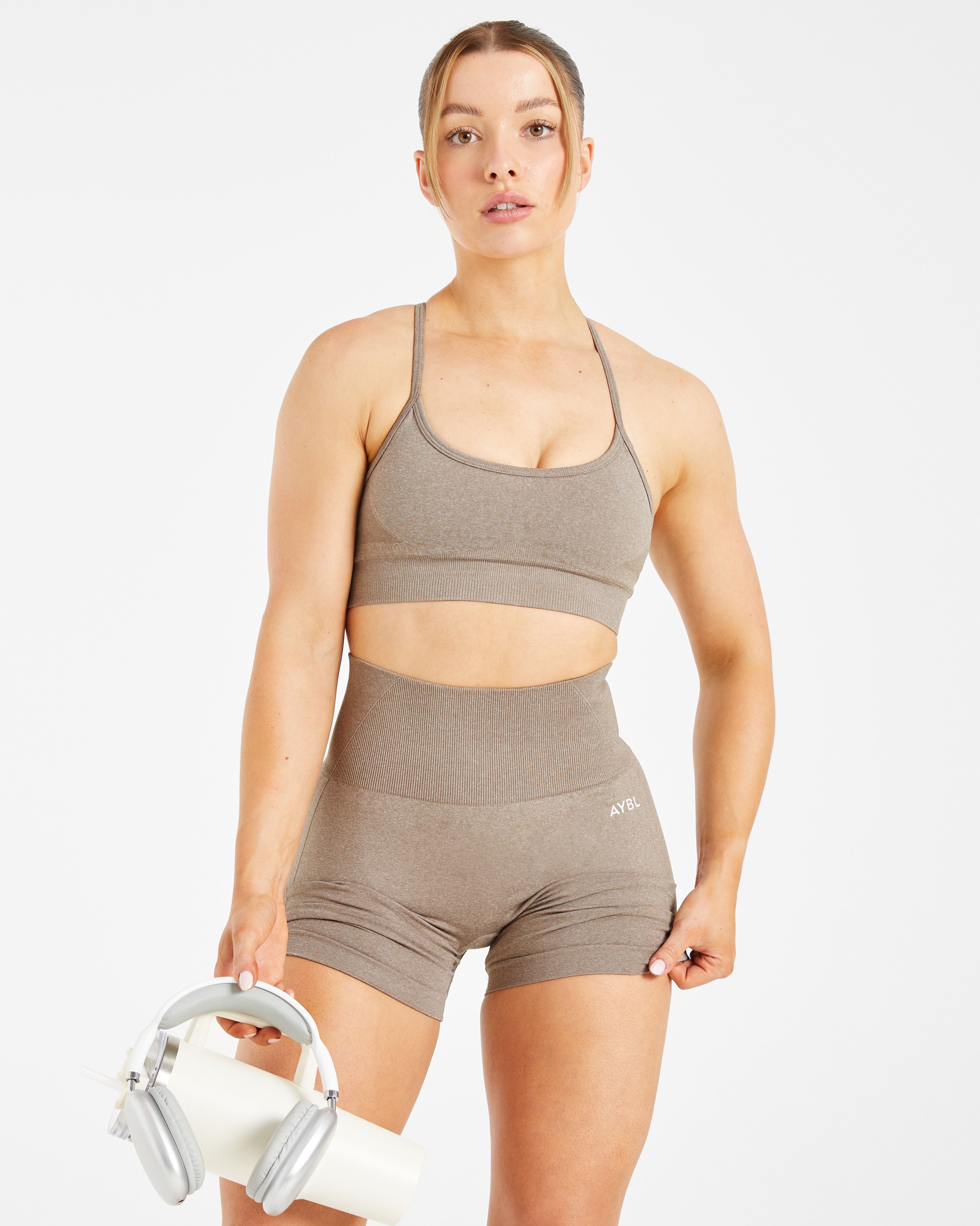 Nahtloser Sport-BH „Empower“ – Taupe meliert