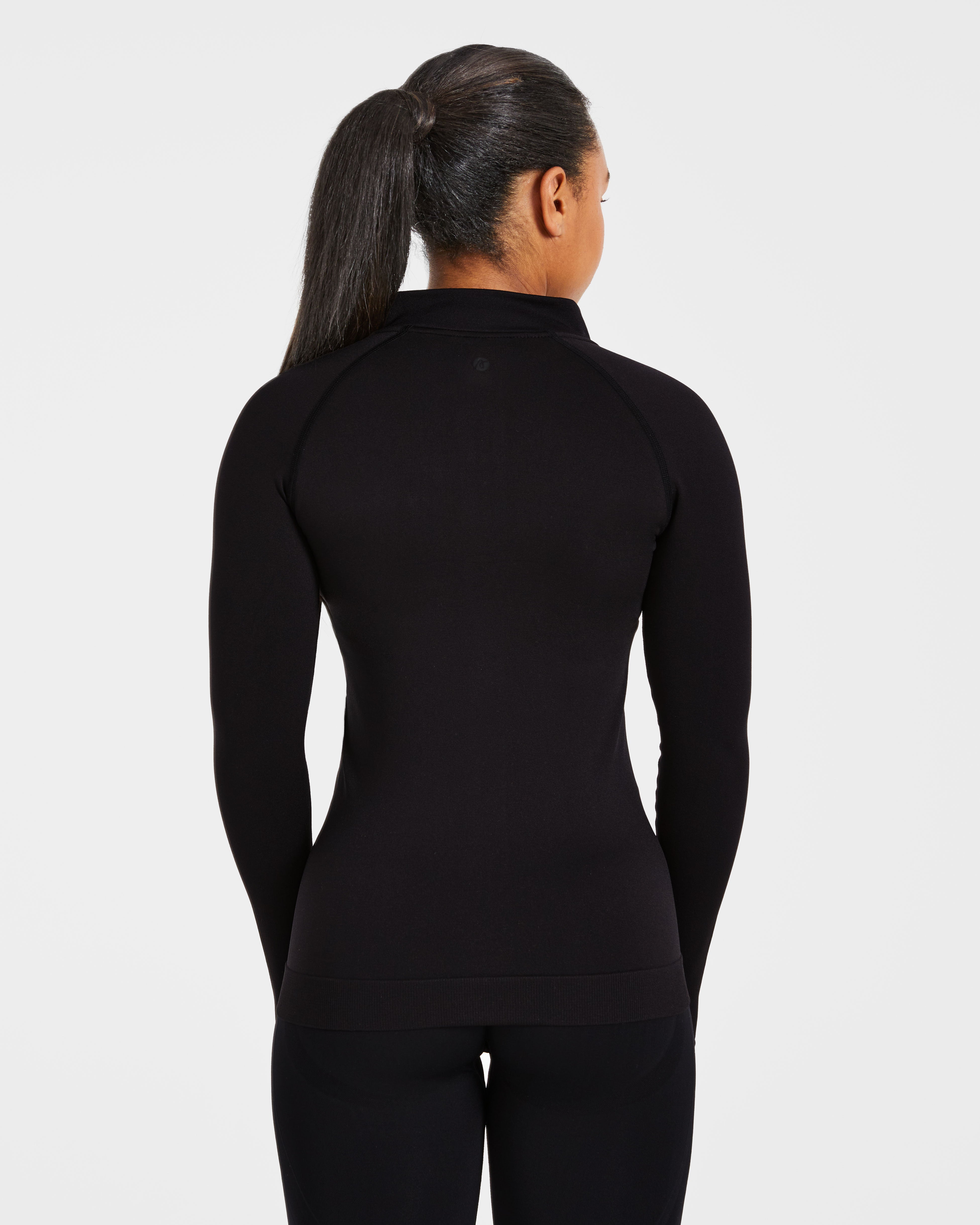 Essential Seamless Zip Jacket - Black