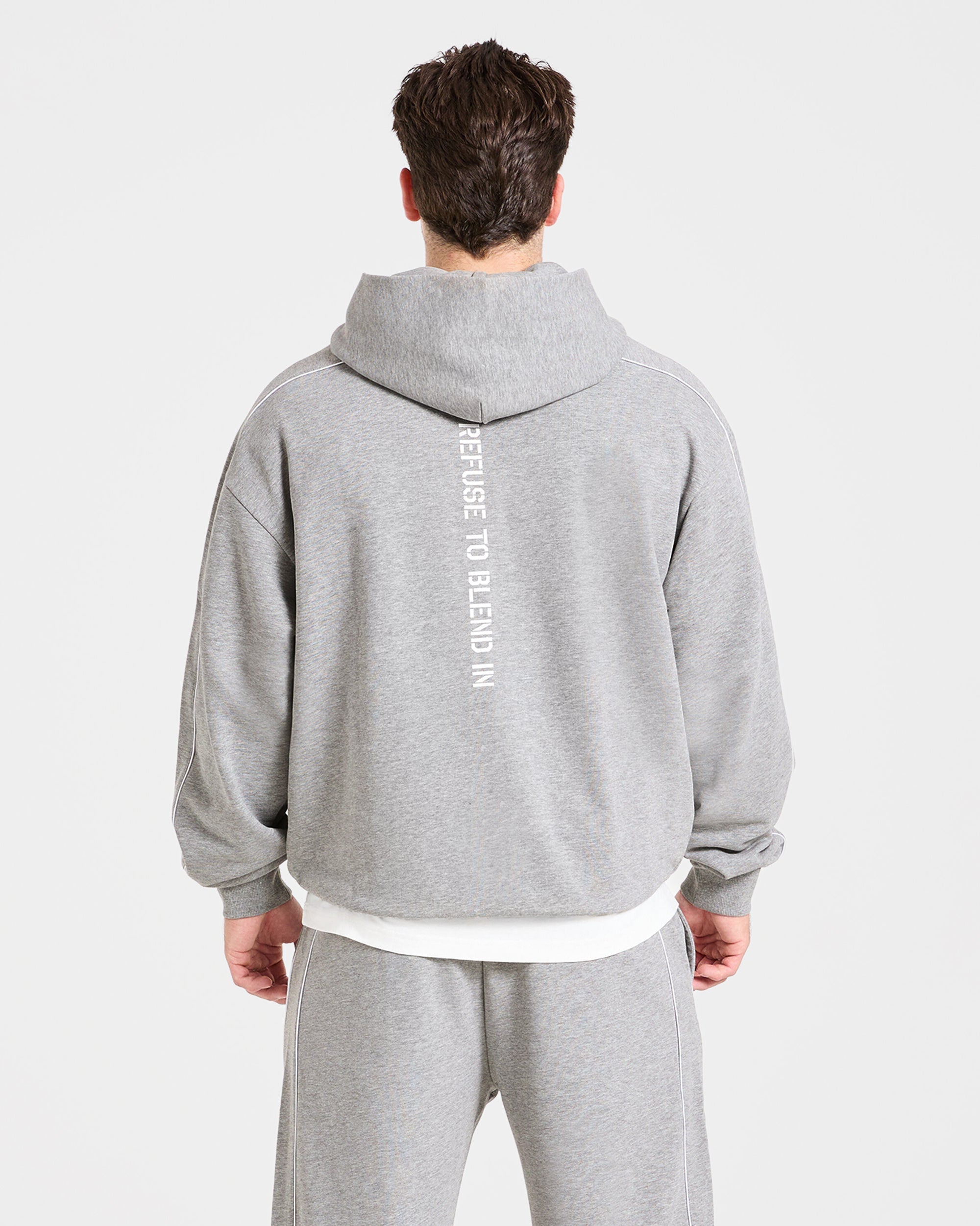 Cam Kissel x Oversized Full Zip Hoodie - Mid Marl Grey