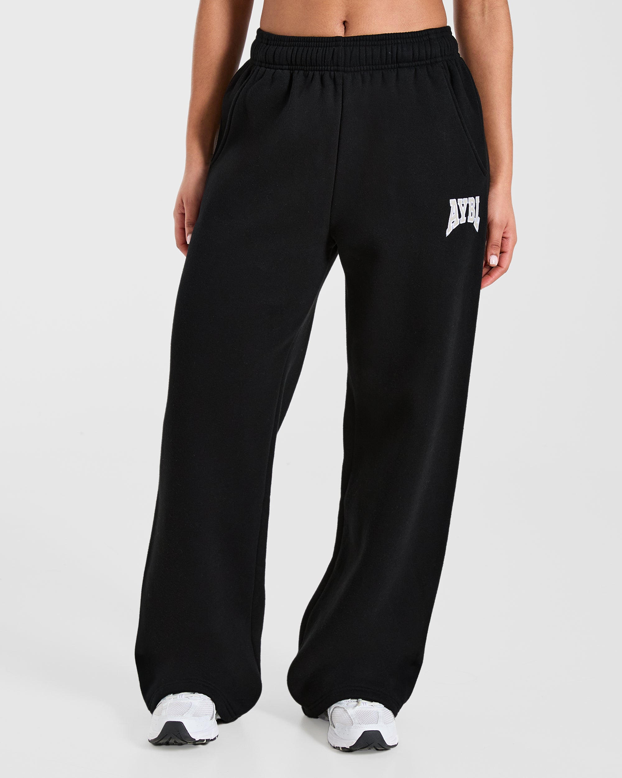 AYBL Club Oversized Straight Leg Joggers - Black