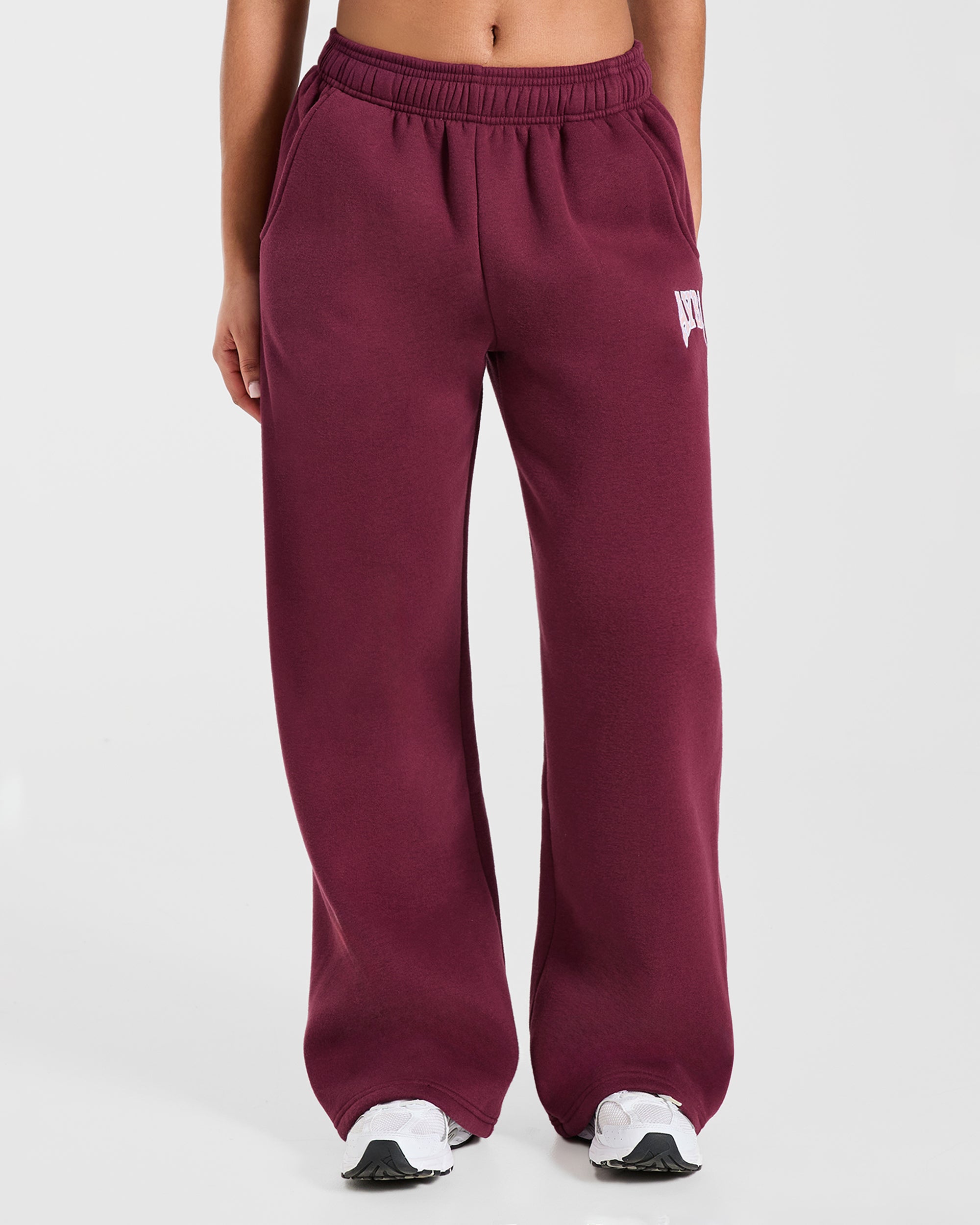 AYBL Club Oversized Straight Leg Joggers - Burgundy/Pink