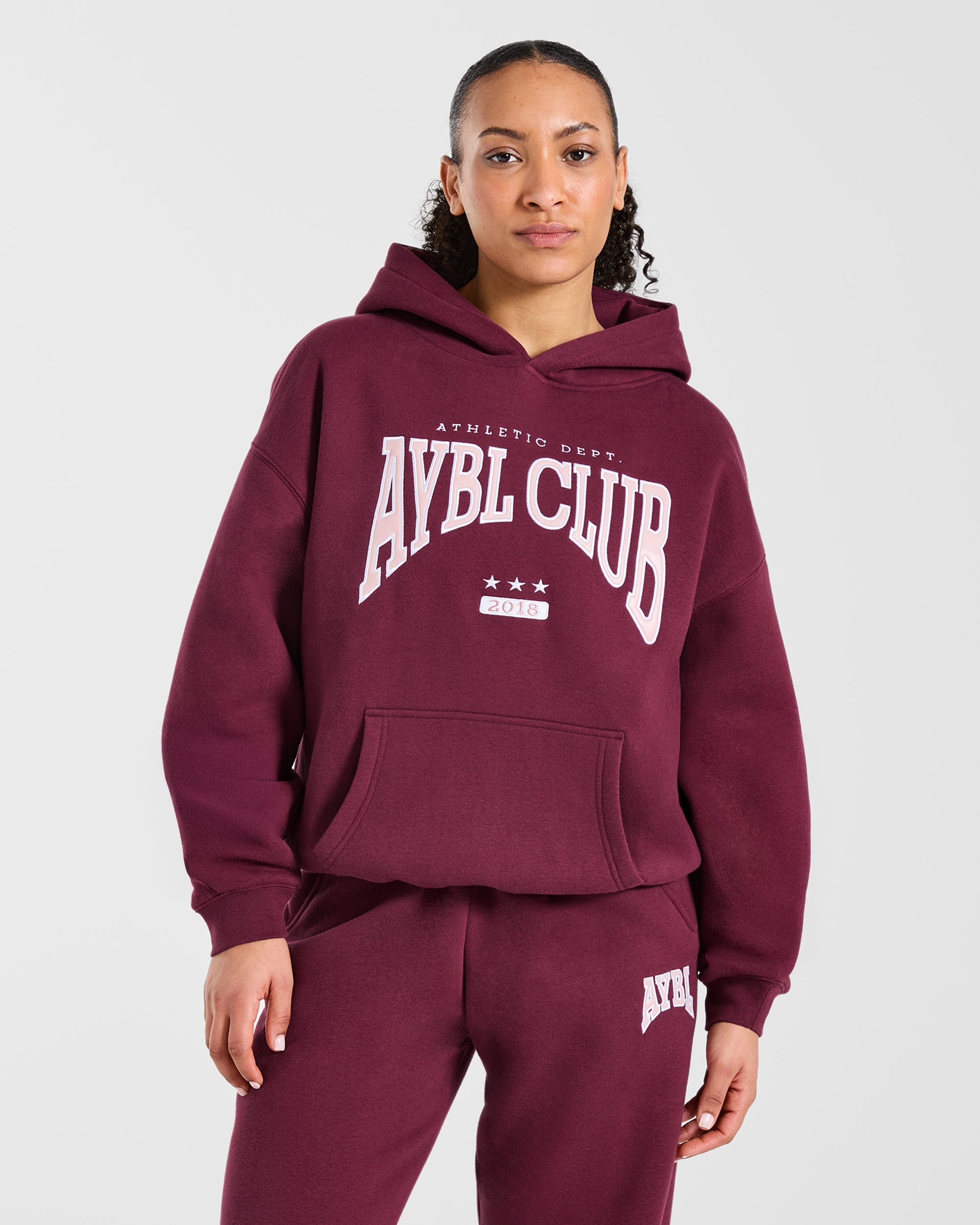 AYBL Club Oversized Hoodie - Burgundy/Pink