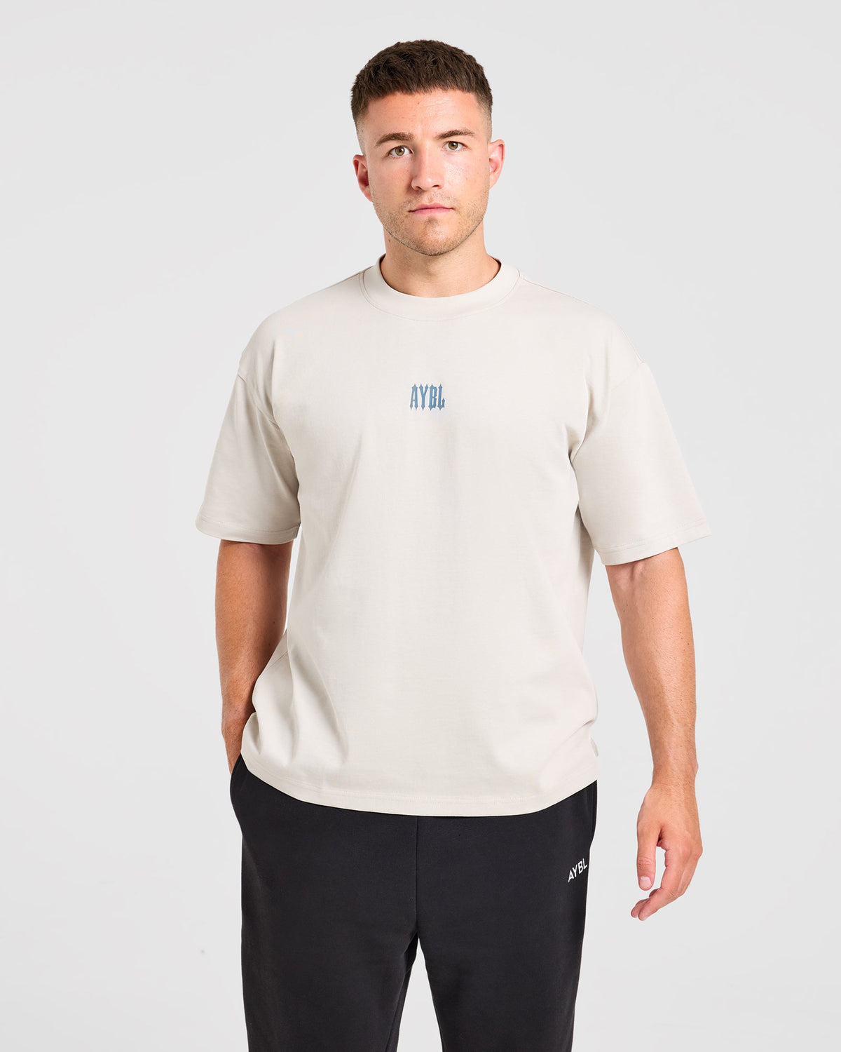 AYBL Iron Club Graphic Oversized T Shirt - Cloud Grey