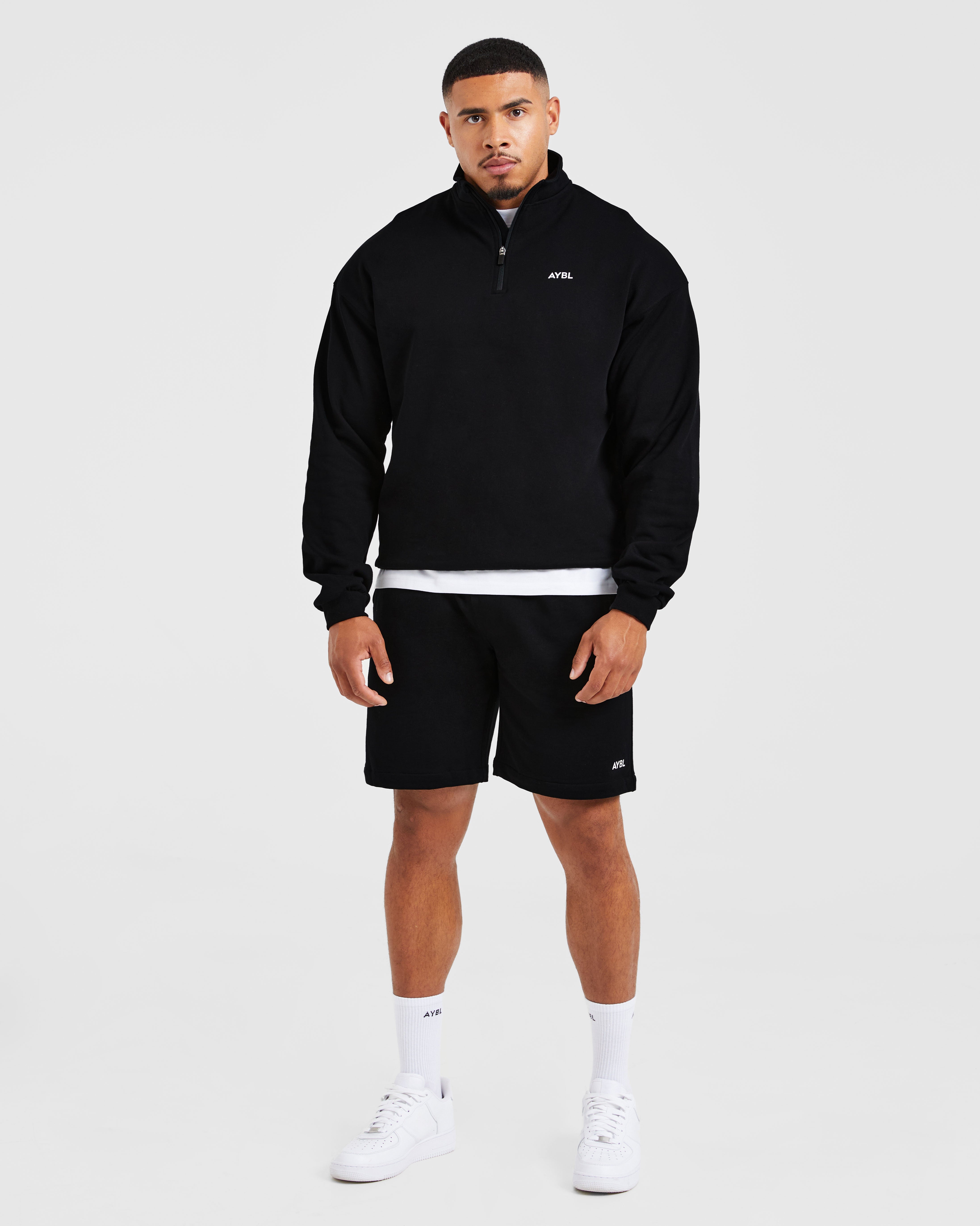 Rebound 1/4 Zip Pullover - Black