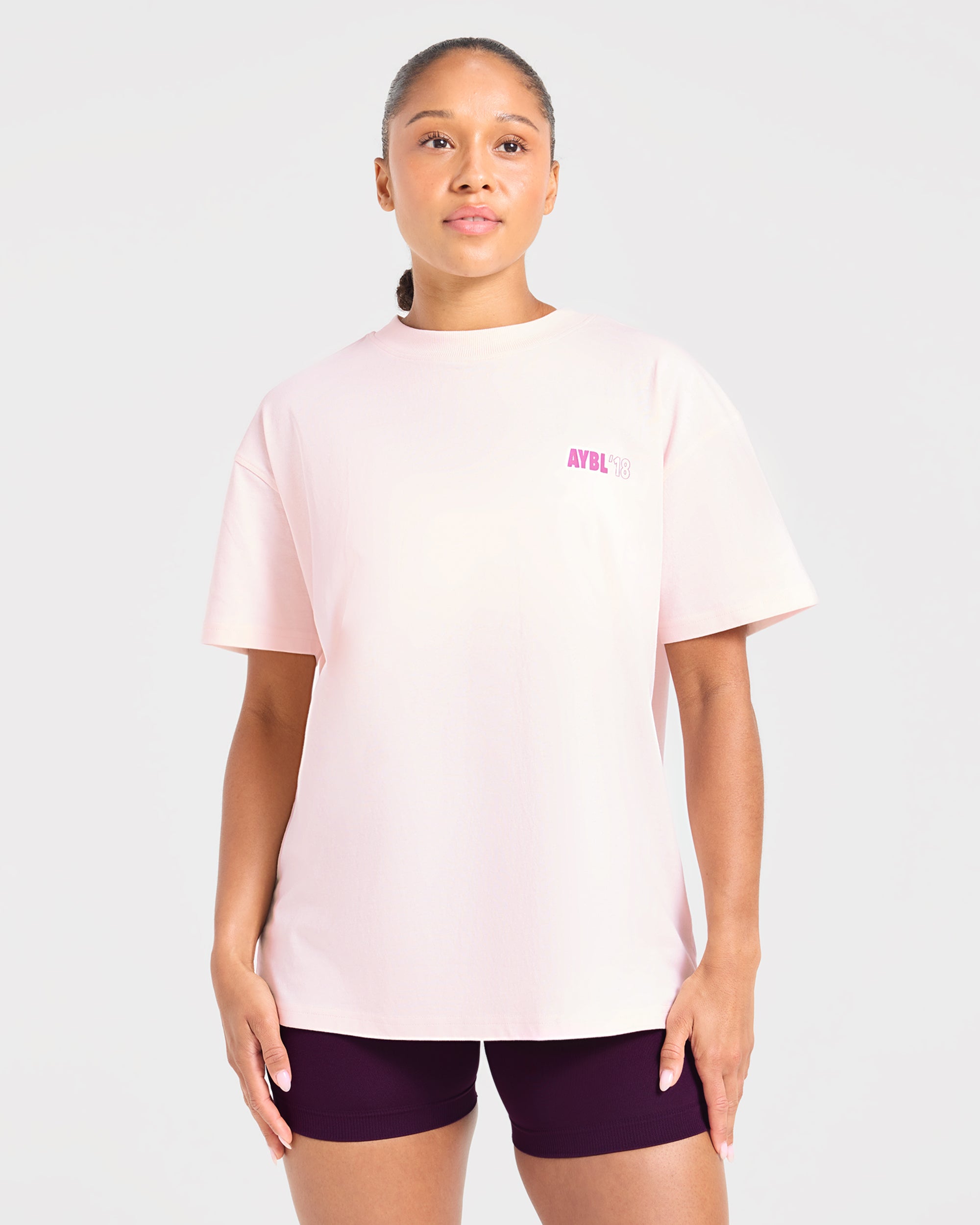 AYBL Run Oversized T Shirt - Baby Pink