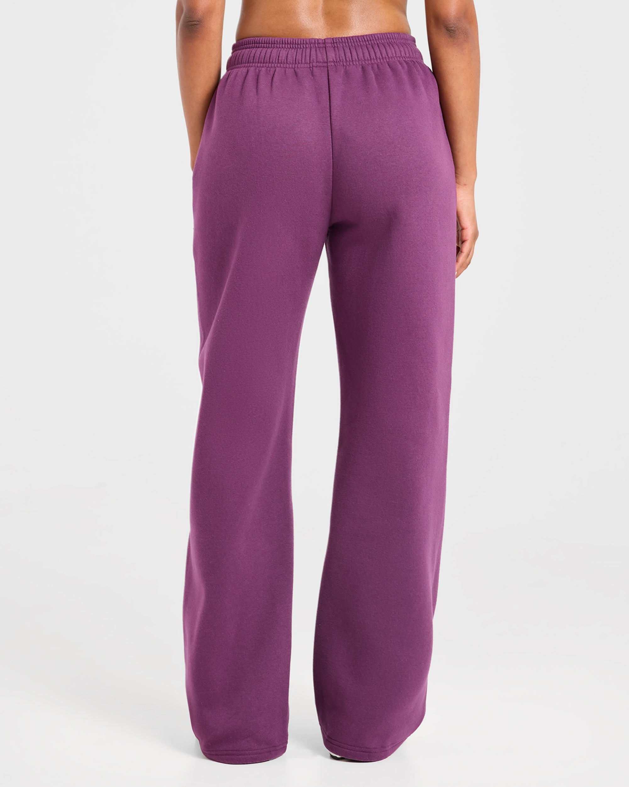Varsity Applique Oversized Straight Leg Joggers - Plum