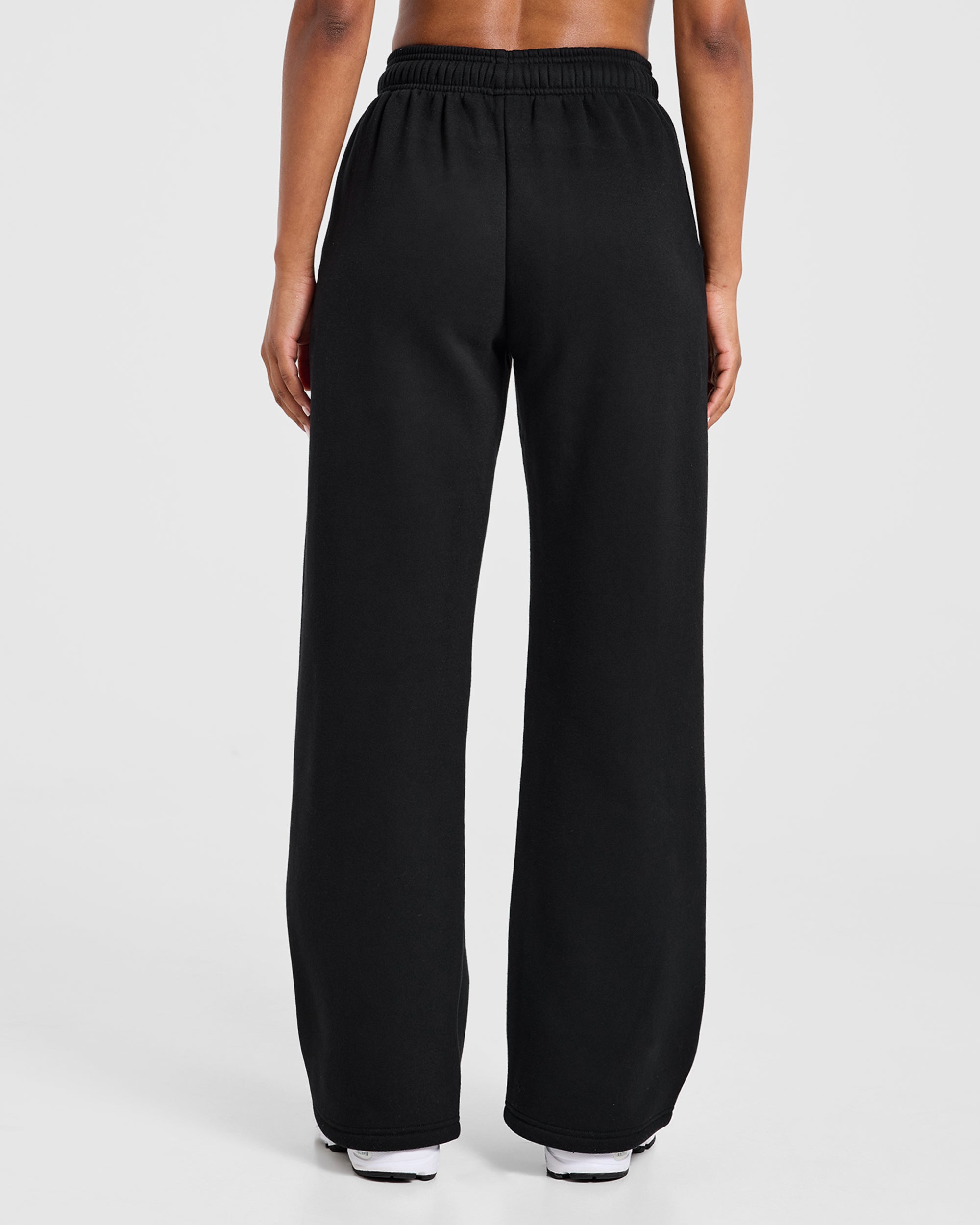 Varsity Applique Oversized Straight Leg Joggers - Black