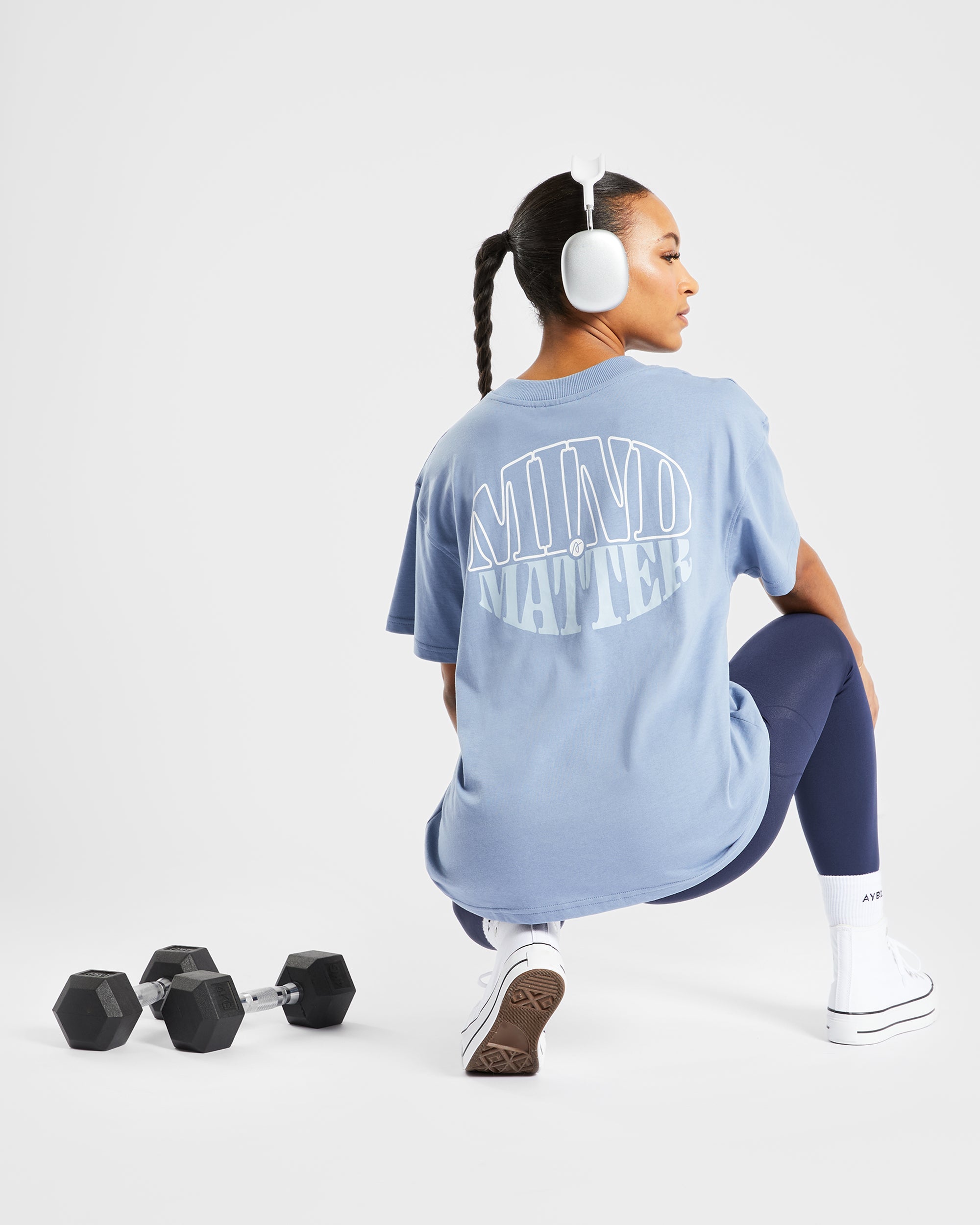 T shirt surdimensionné Mind Over Matter - Bleu