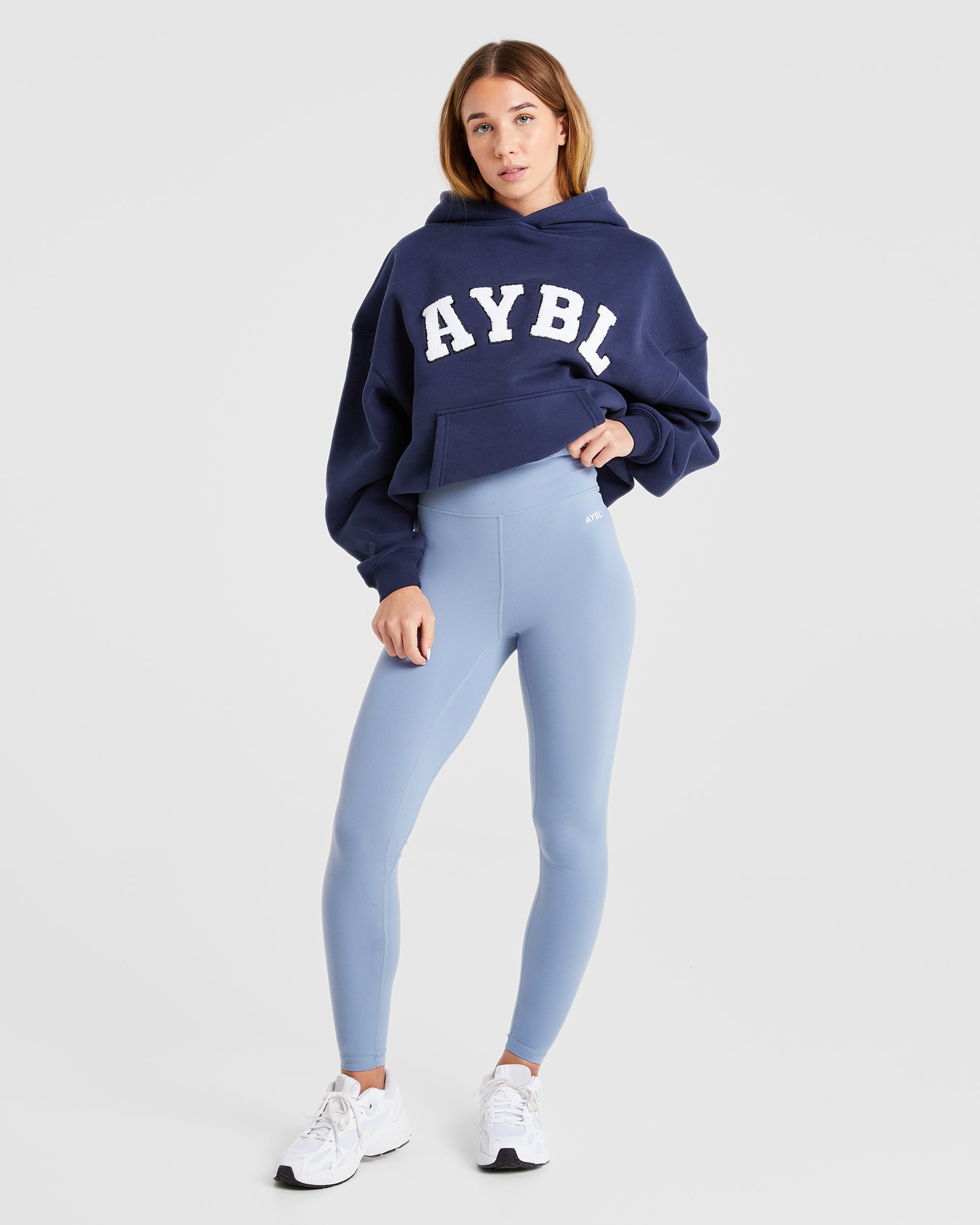 Core-Leggings – Stahlblau