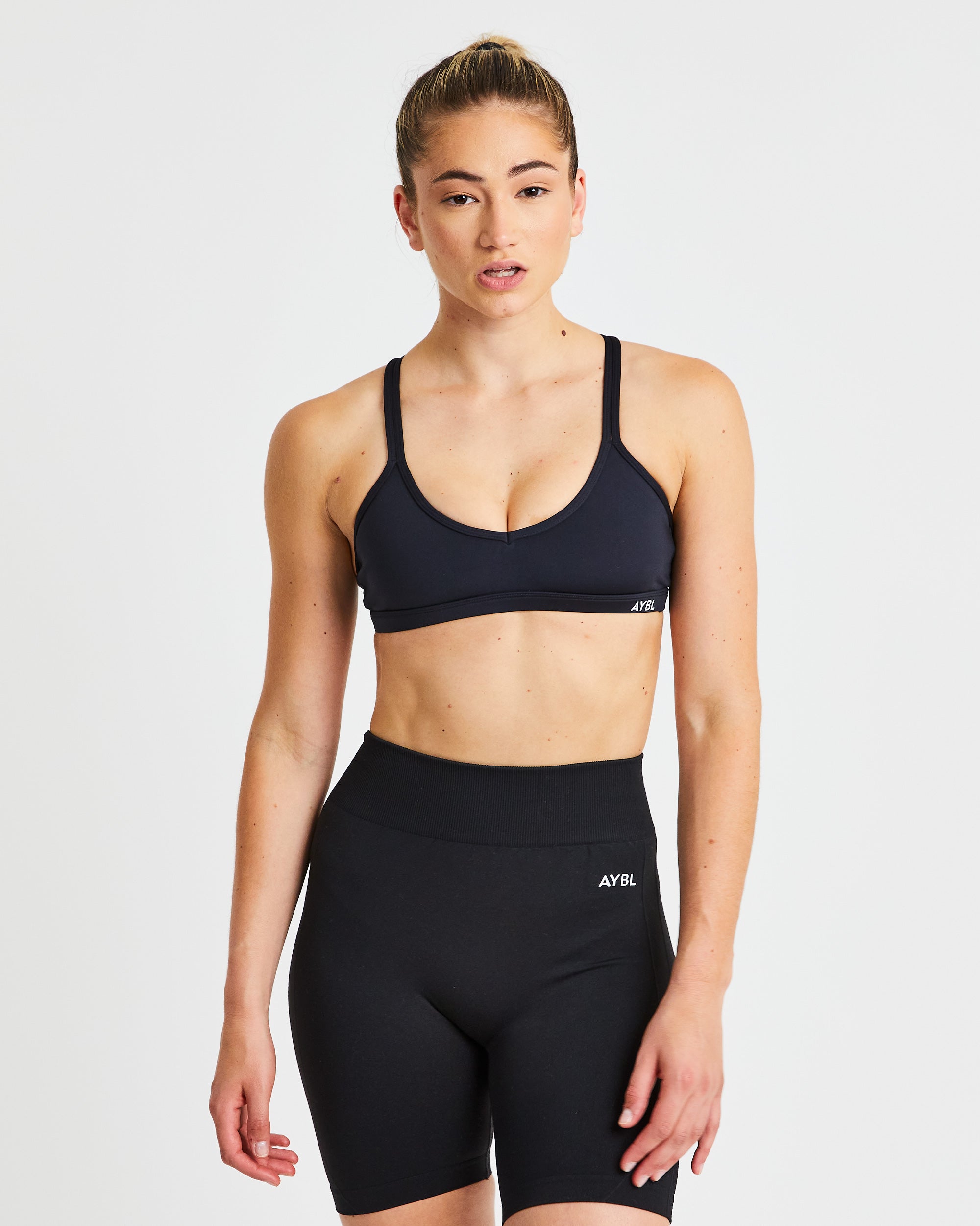 Buy AYBL Sports Bra Online In UK - Black Sportive Zip Up Sports