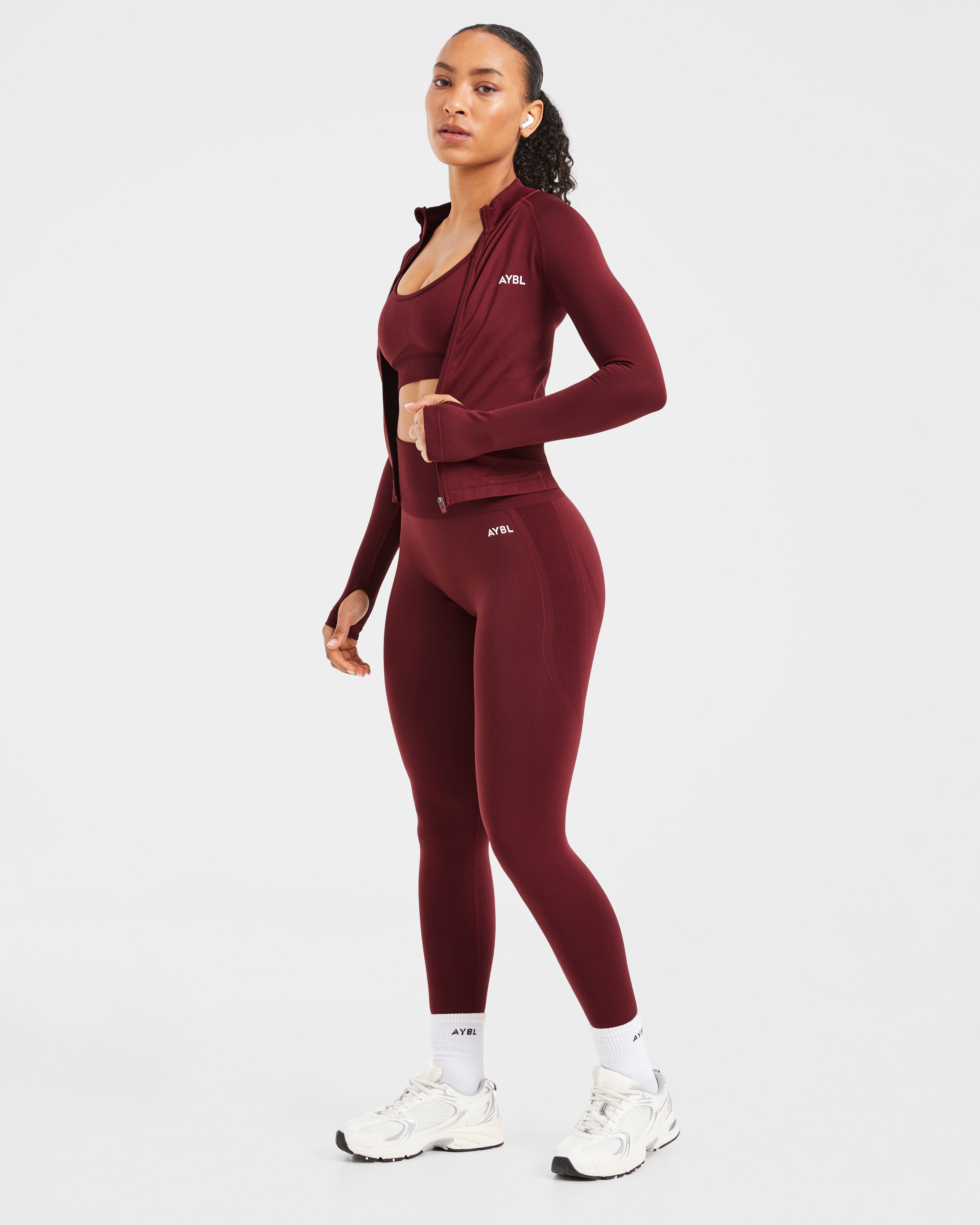 Empower Seamless Full Zip Jacket - Red Wine