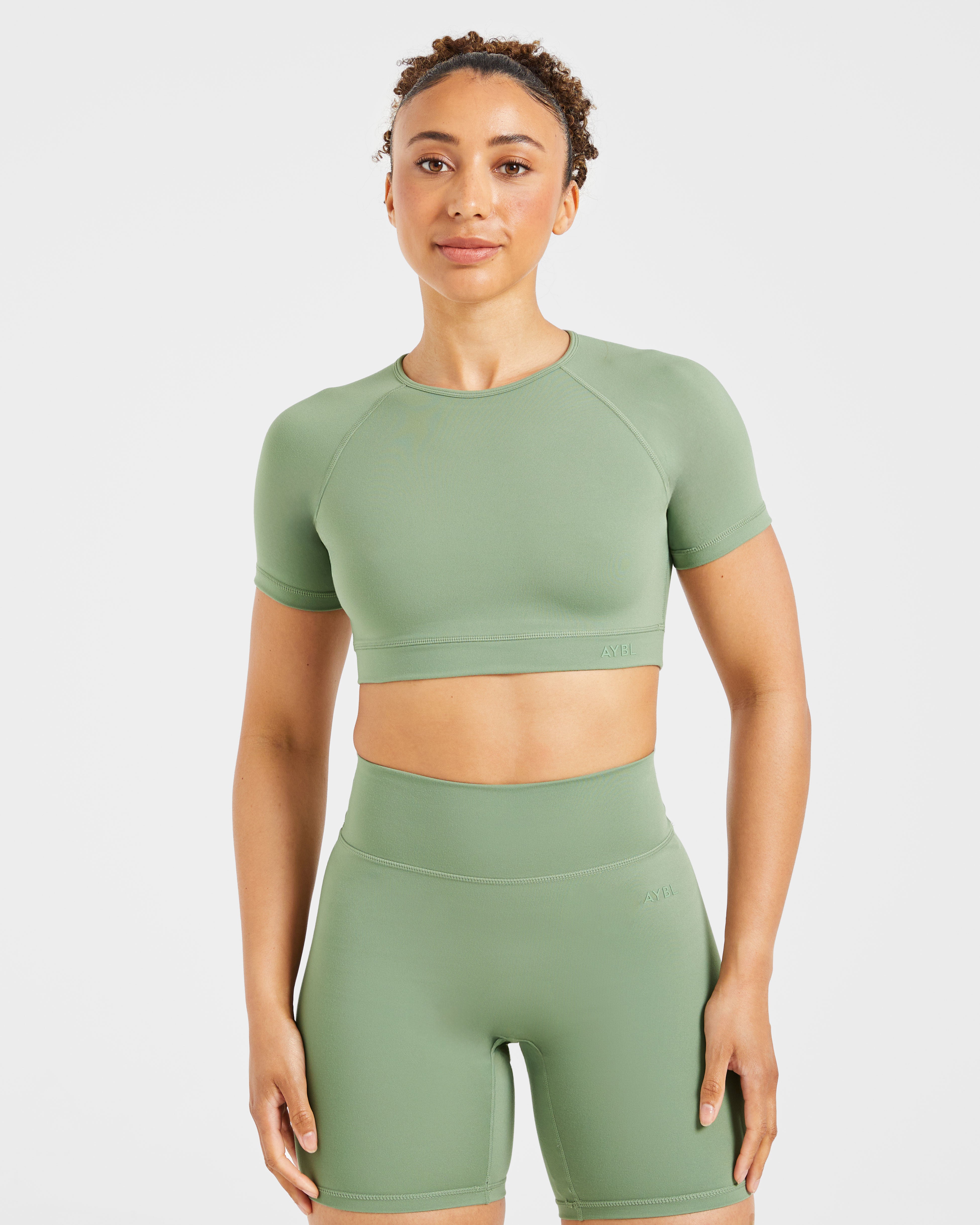 Staple Crop Top - Olive Green