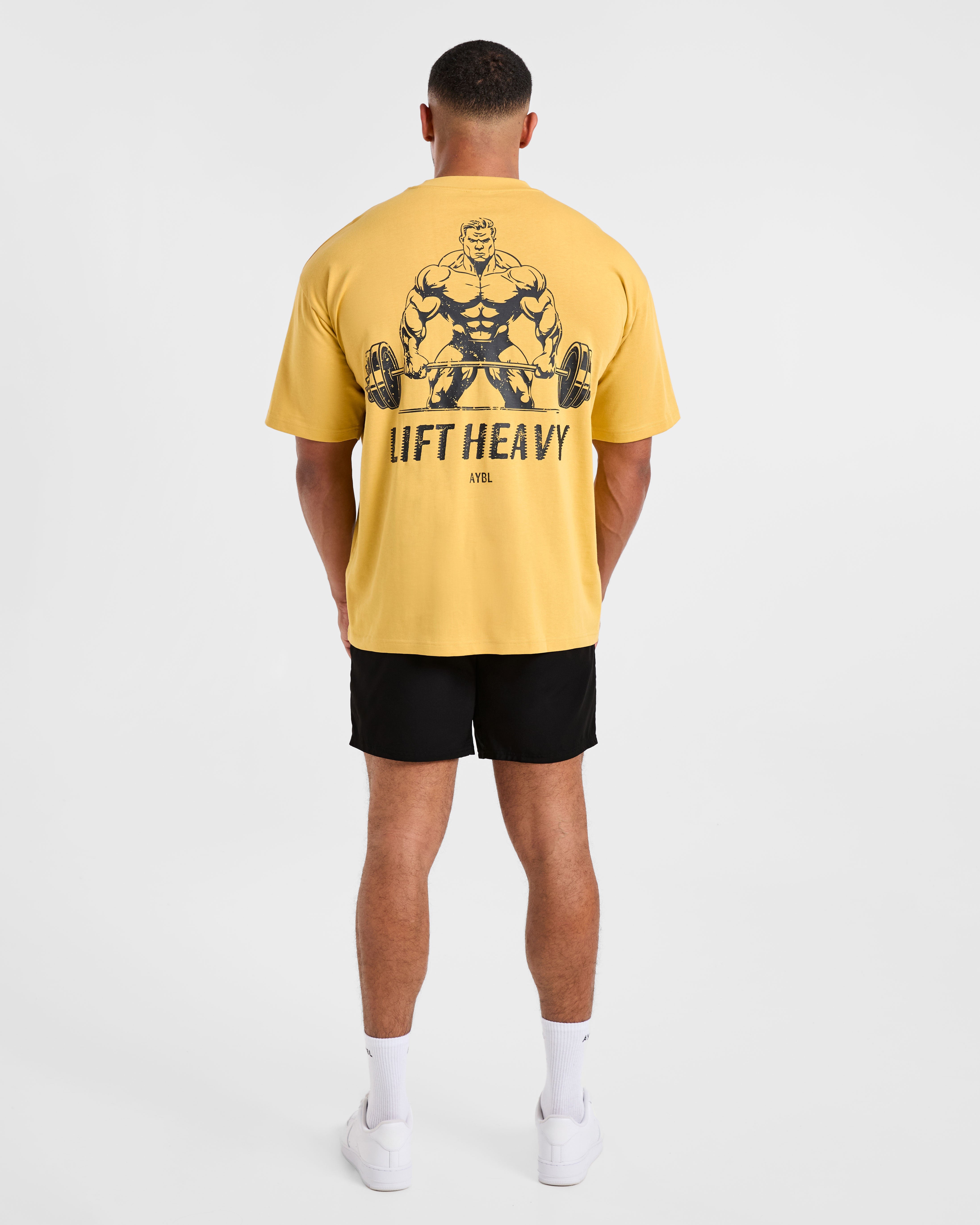 Lift Heavy Oversized T Shirt - Vintage Yellow