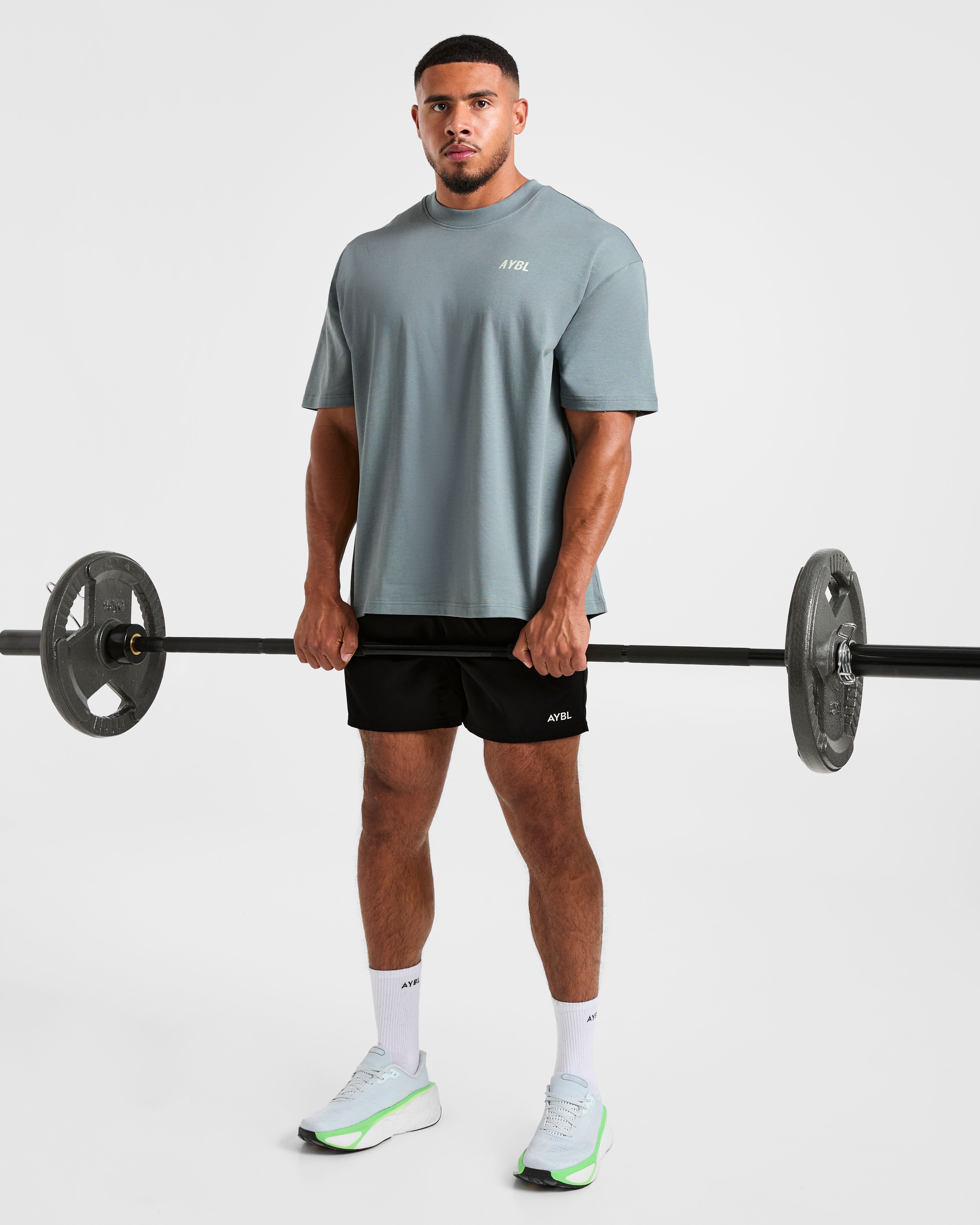 Lift Heavy Oversized T Shirt - Slate Blue