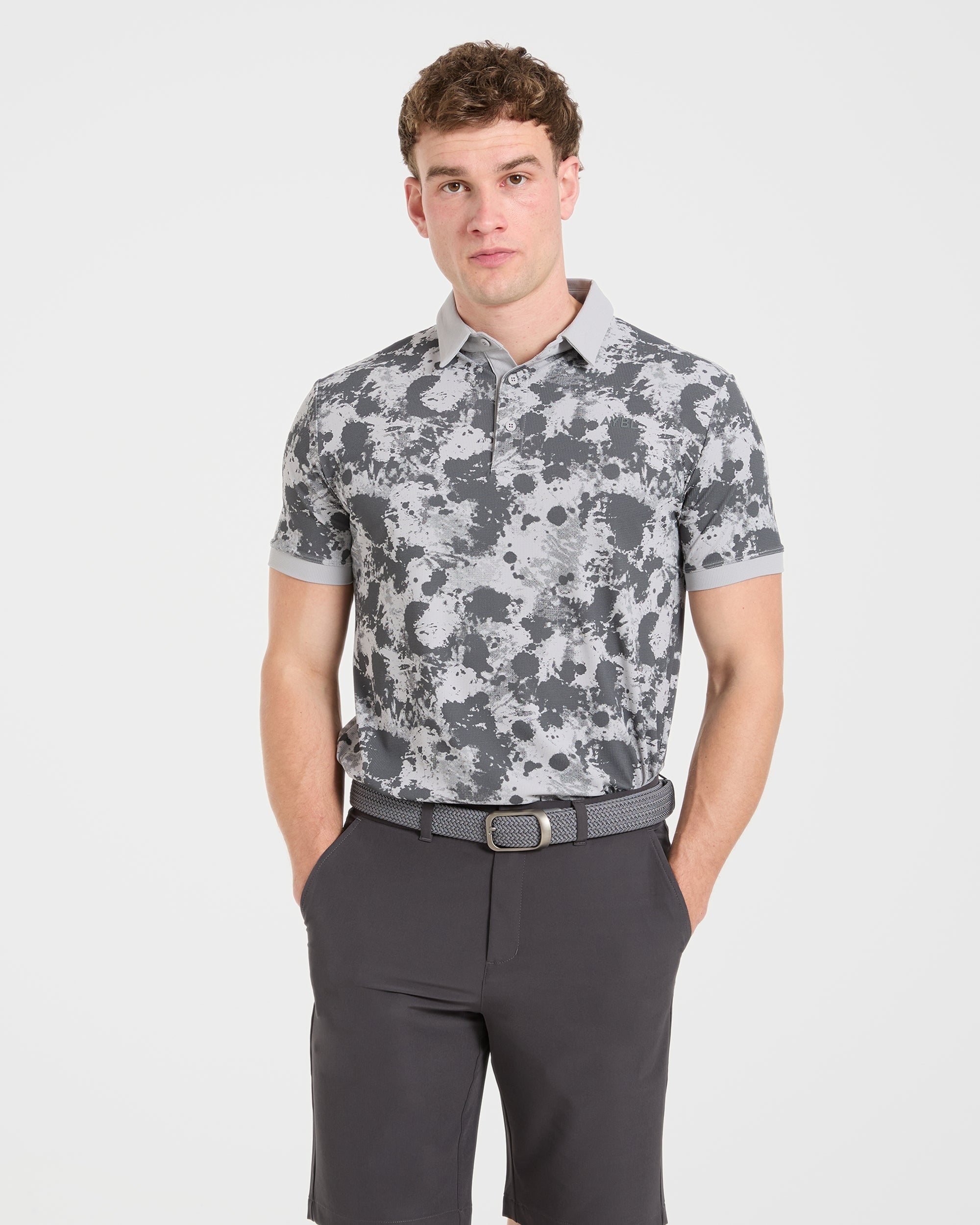 Precision Splatter Polo - Charcoal