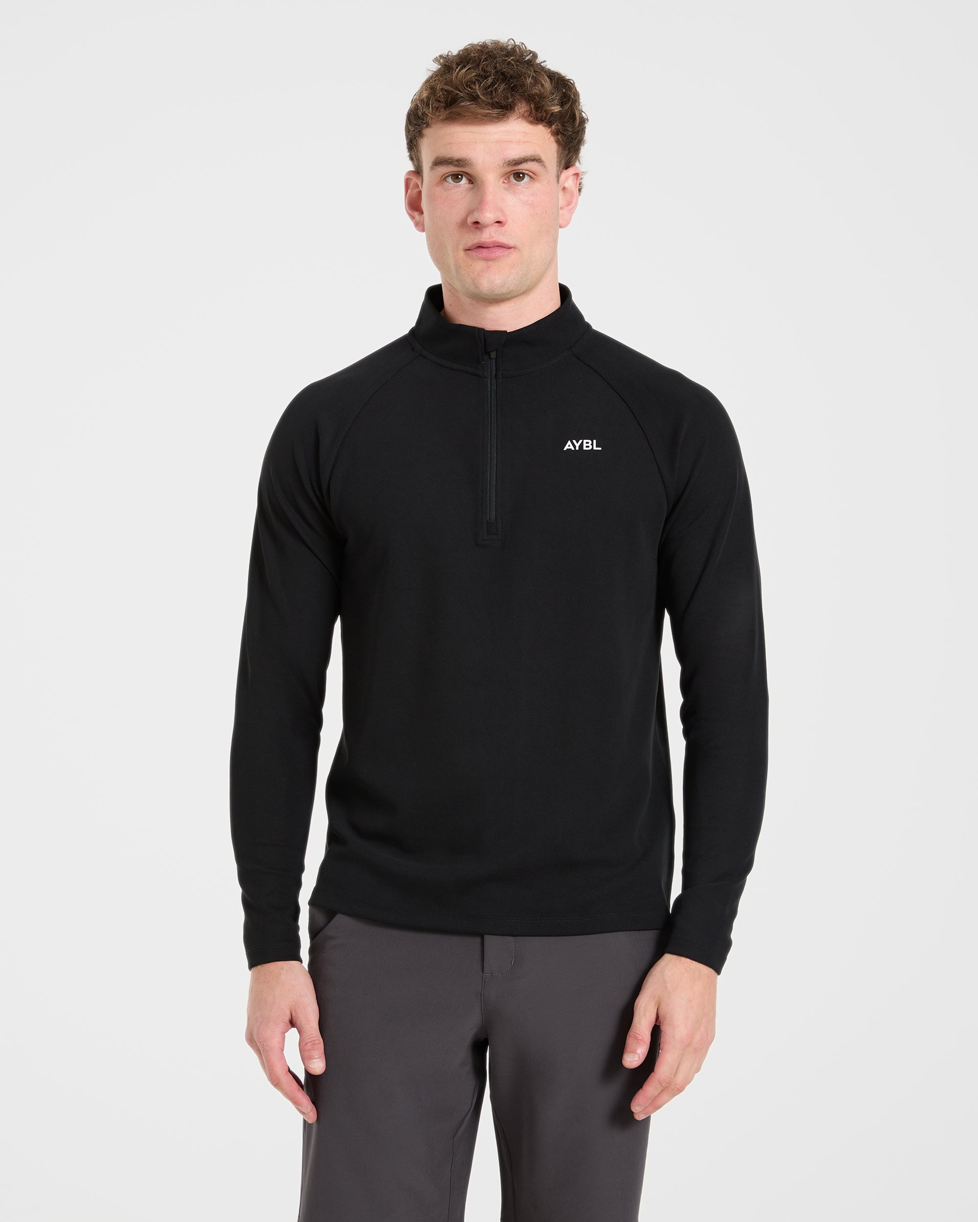Precision Hybrid 1/4 Zip Pullover - Black