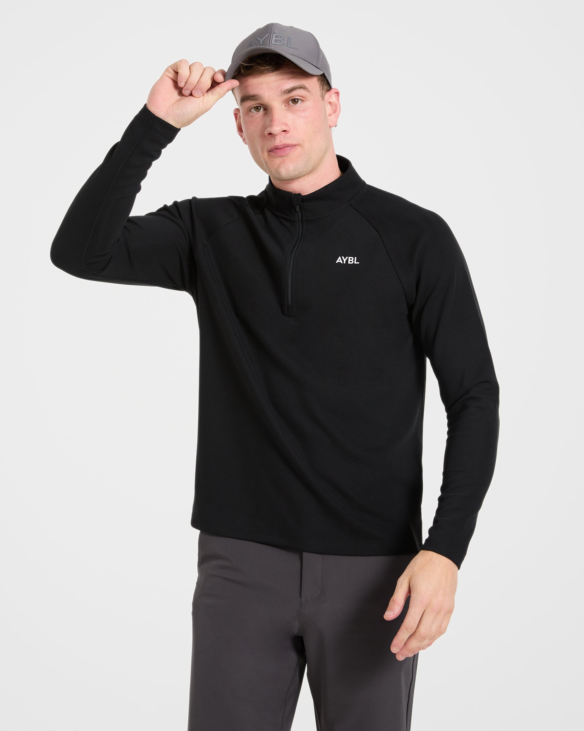 Precision Hybrid 1/4 Zip Pullover - Black