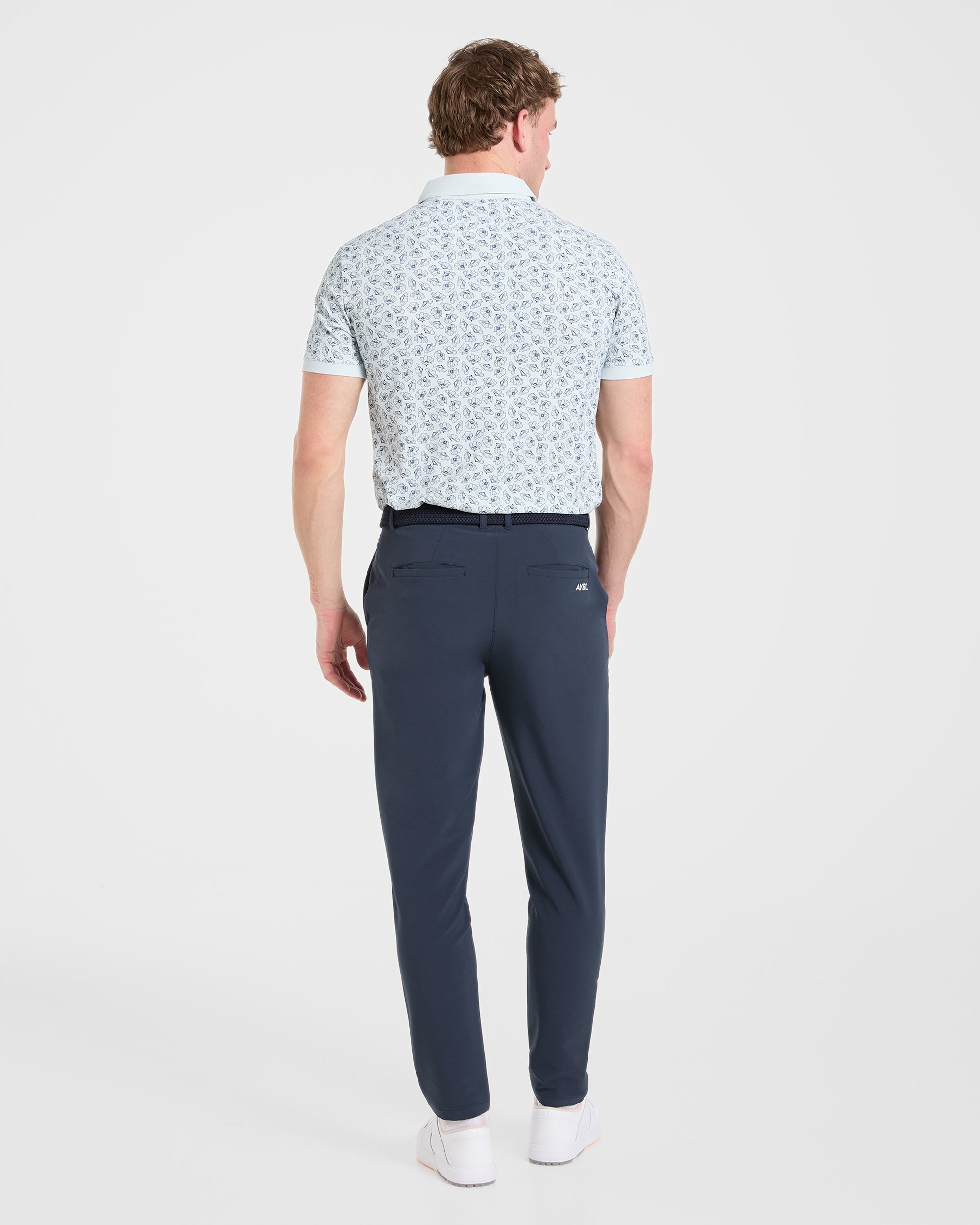 Precision Camellias Polo - Ice Blue