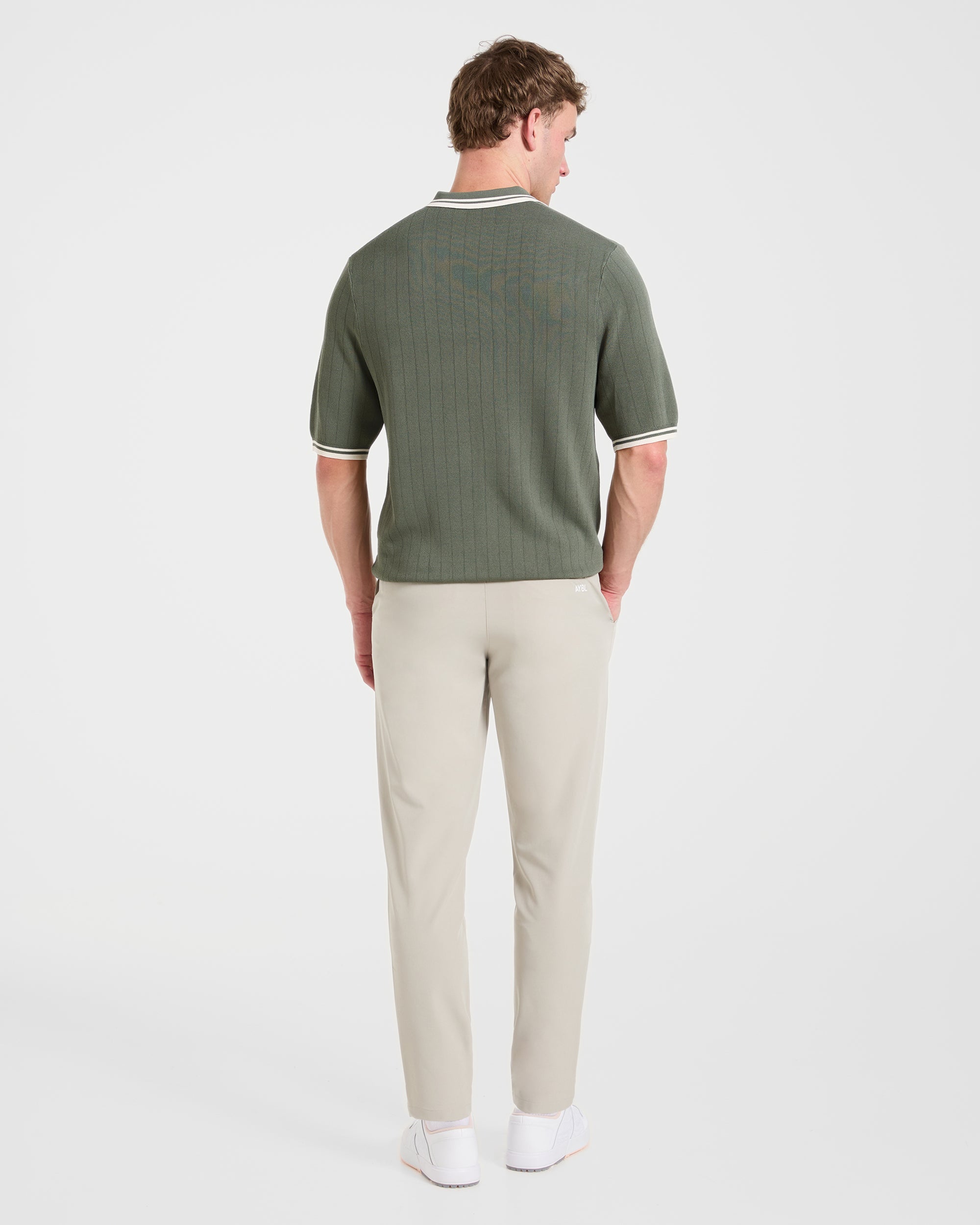 Classic Knitted Polo - Hillside Green