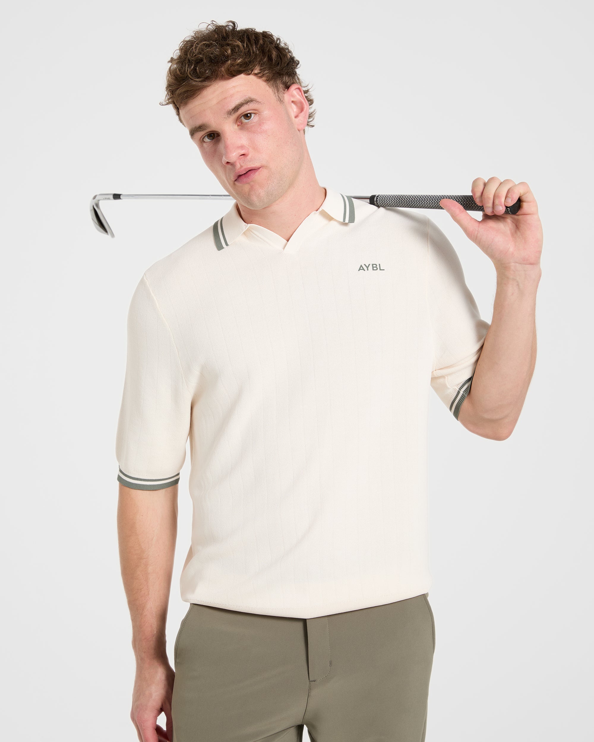 Classic Knitted Polo - Off White