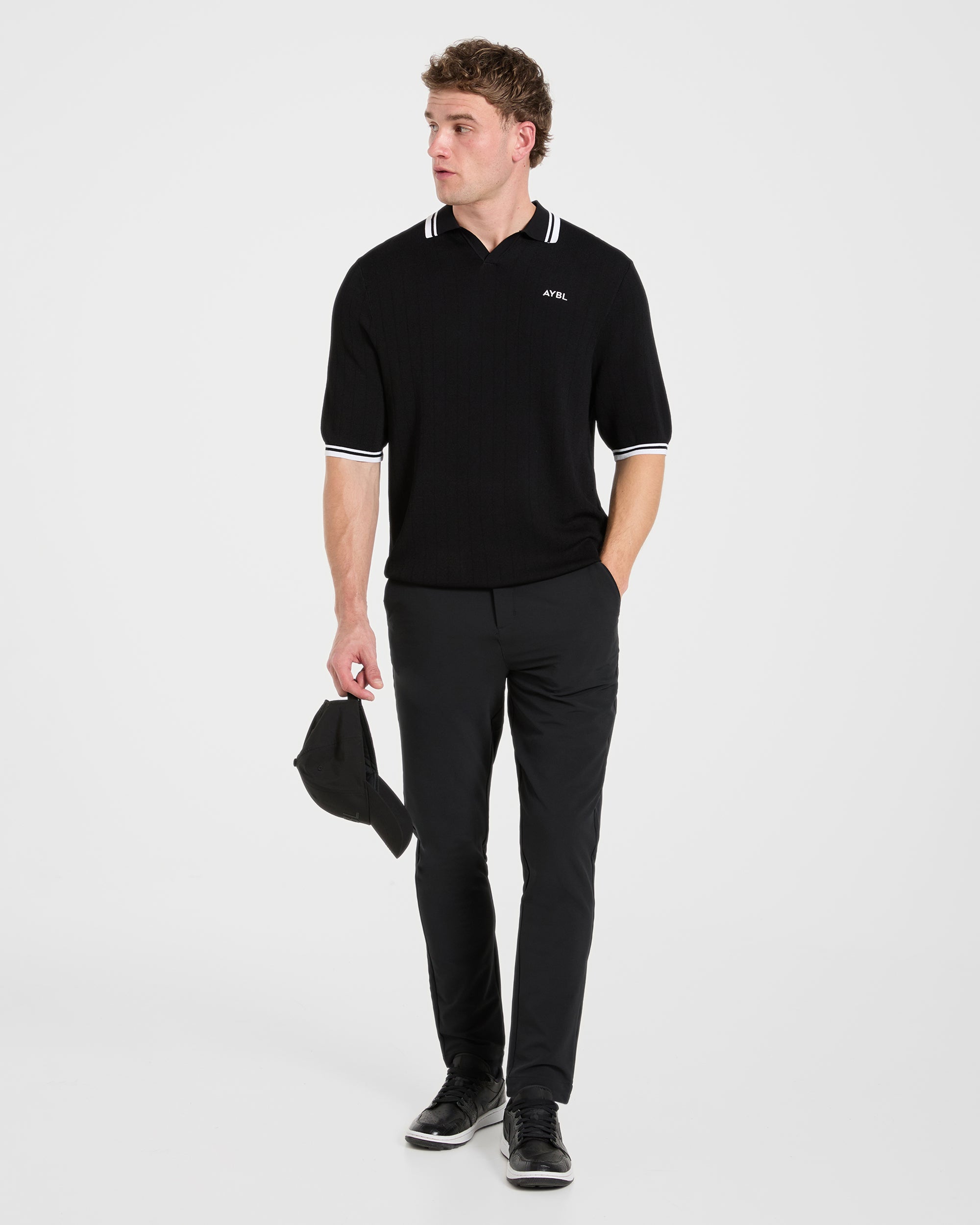 Classic Knitted Polo - Black