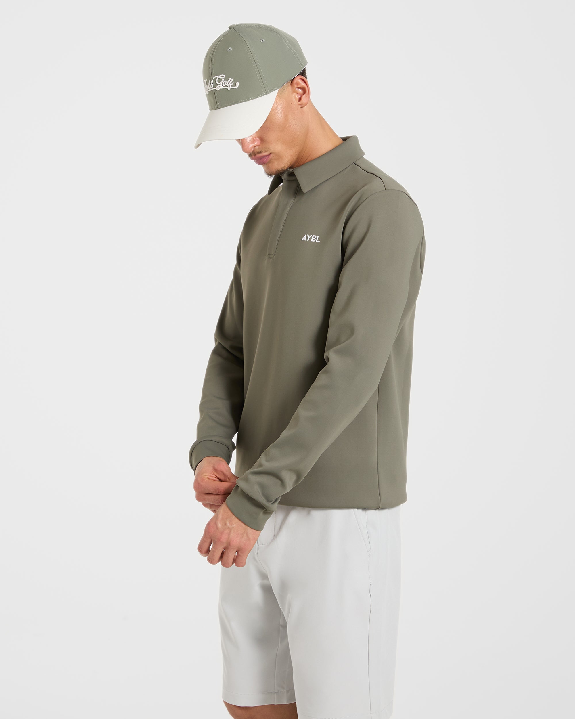 Precision Longsleeve Collared Pullover - Deep Sage