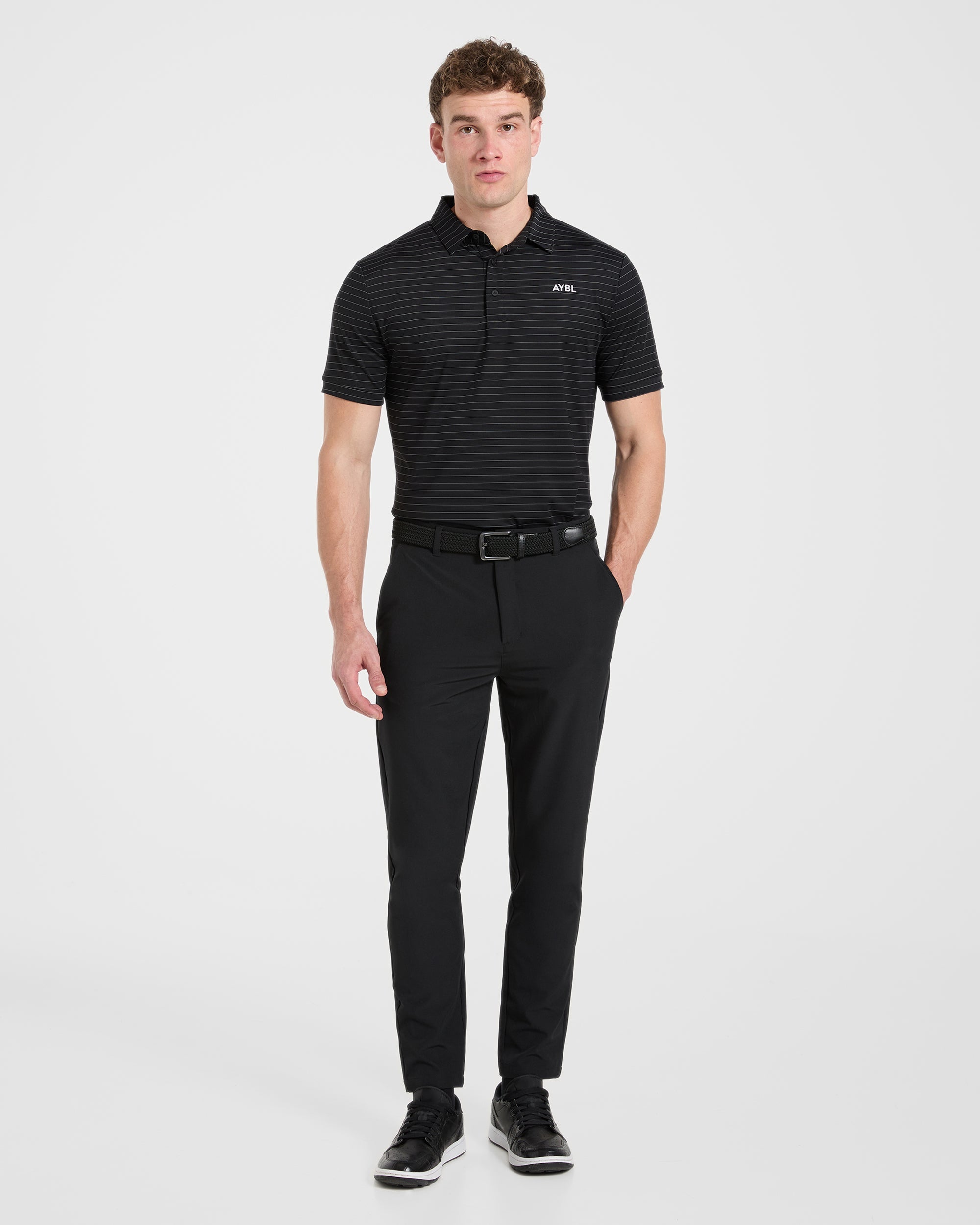 Classic Stripe Polo - Black
