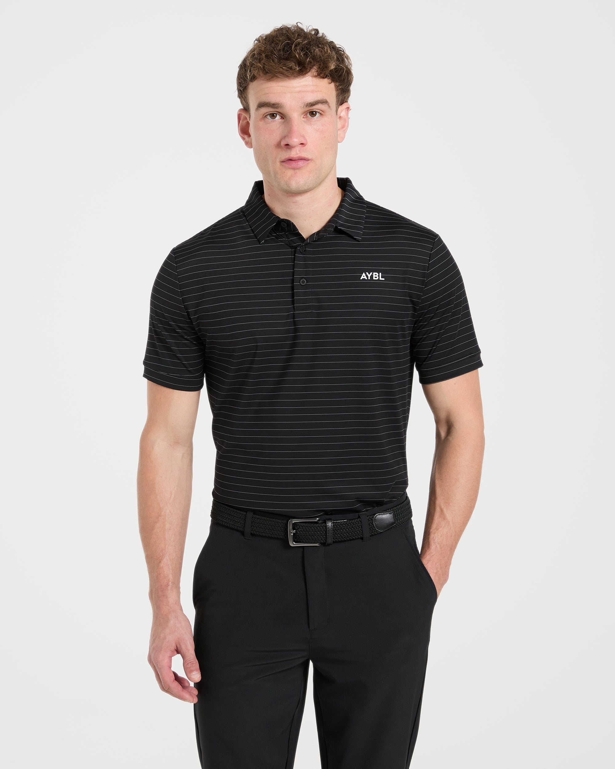 Classic Stripe Polo - Black