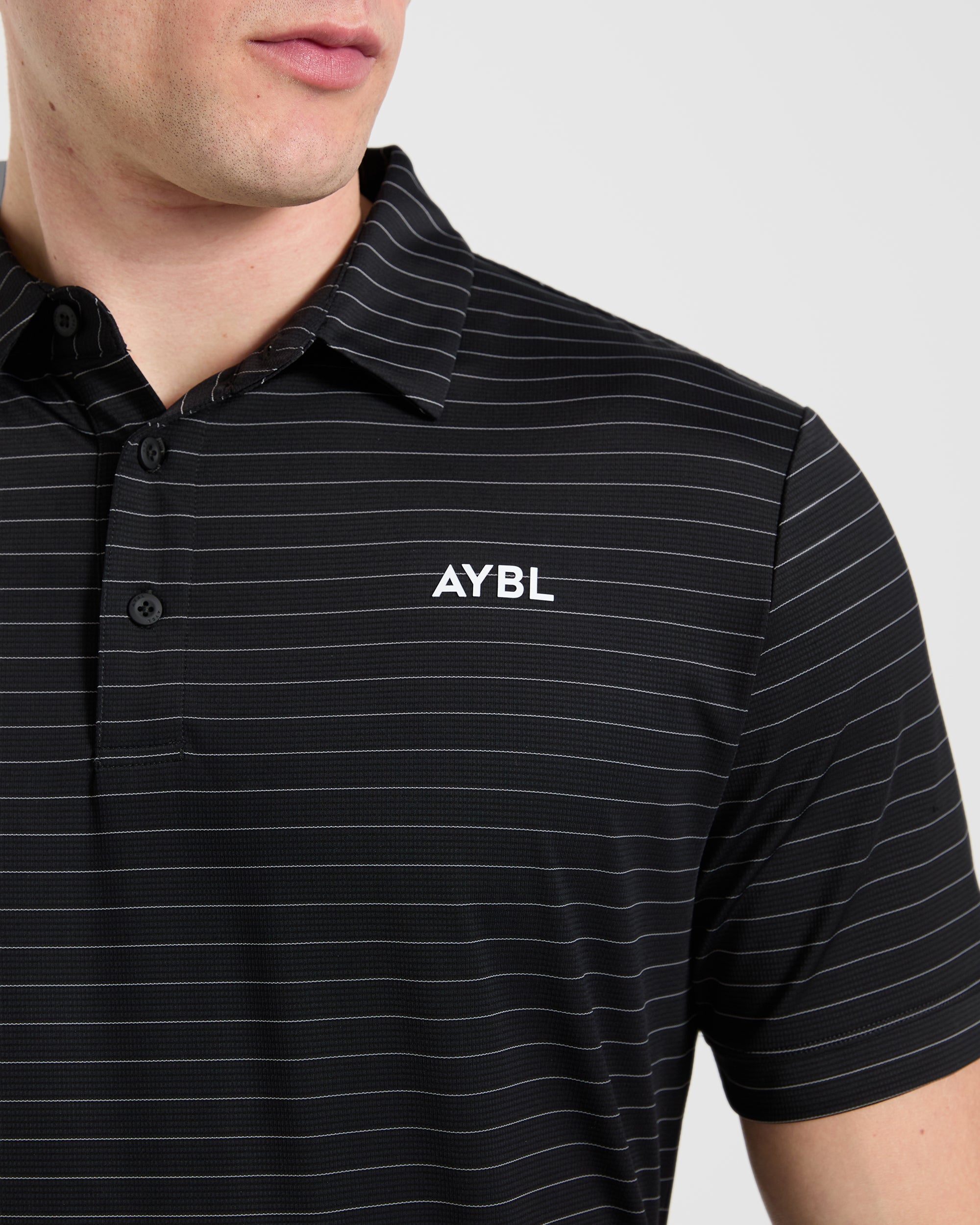 Classic Stripe Polo - Black