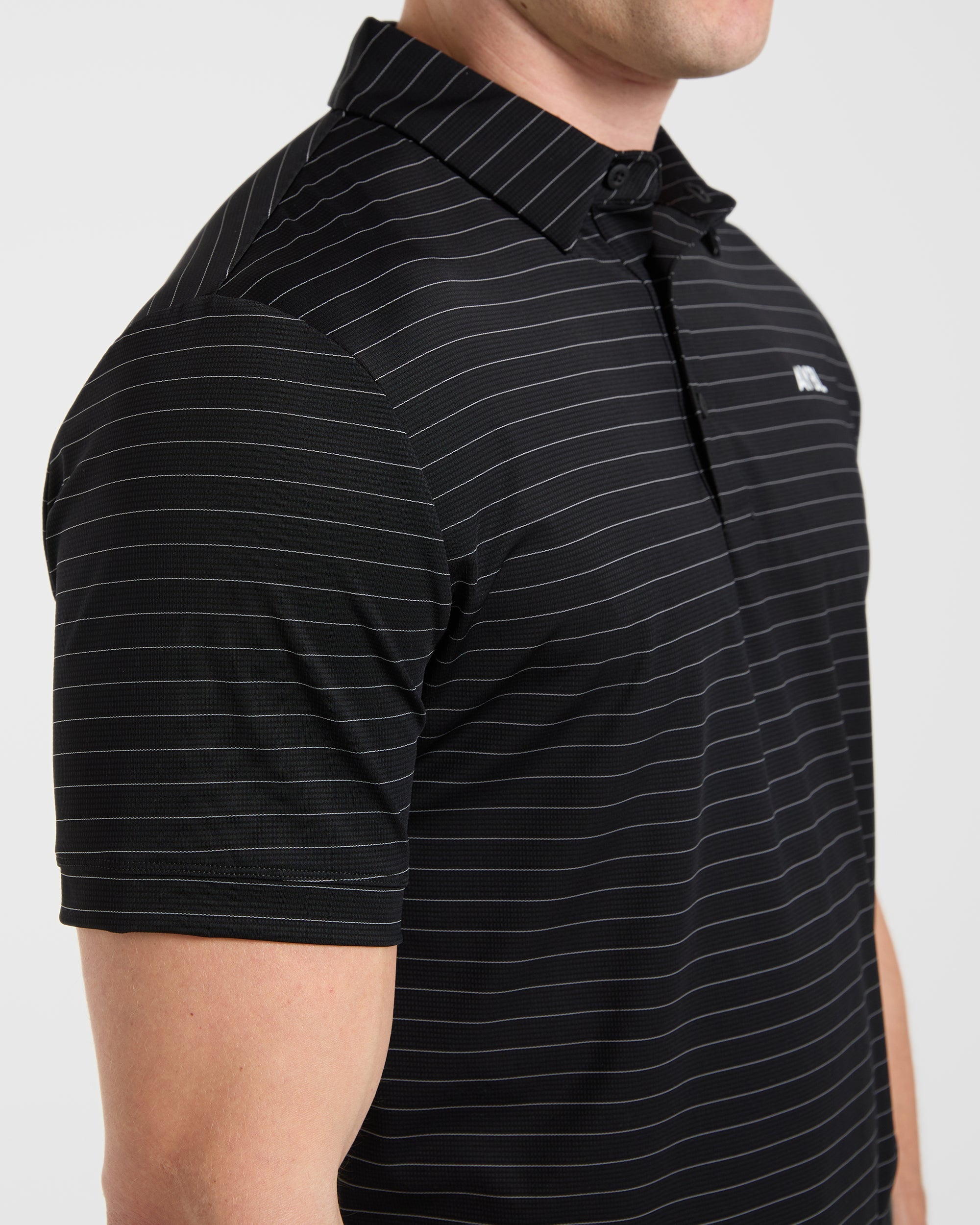Classic Stripe Polo - Black