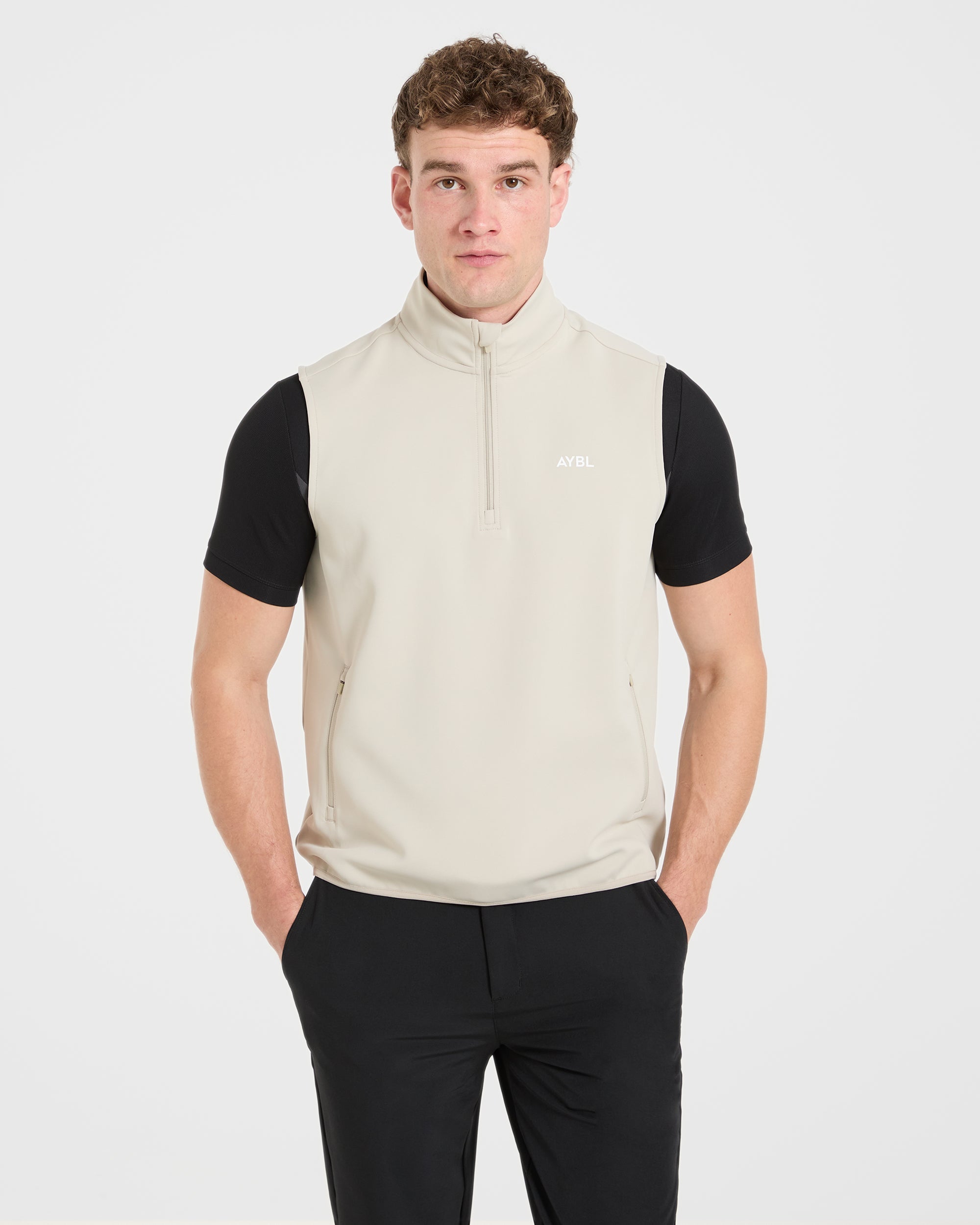 Precision 1/4 Zip Vest - Sand