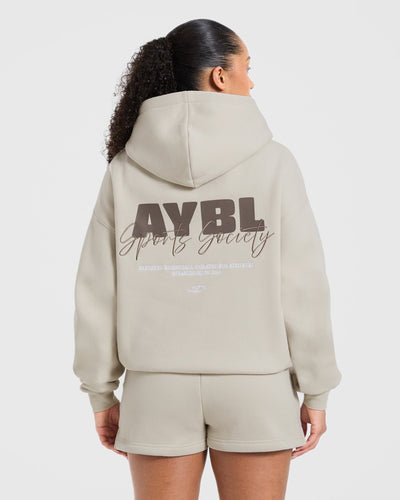 Sports Society Oversized Hoodie - Sand