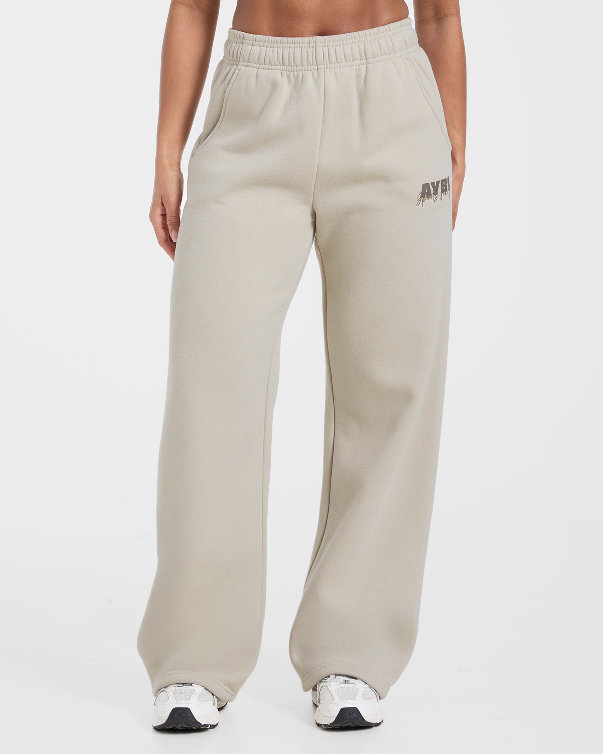 Sports Society Oversized Straight Leg Joggers - Sand