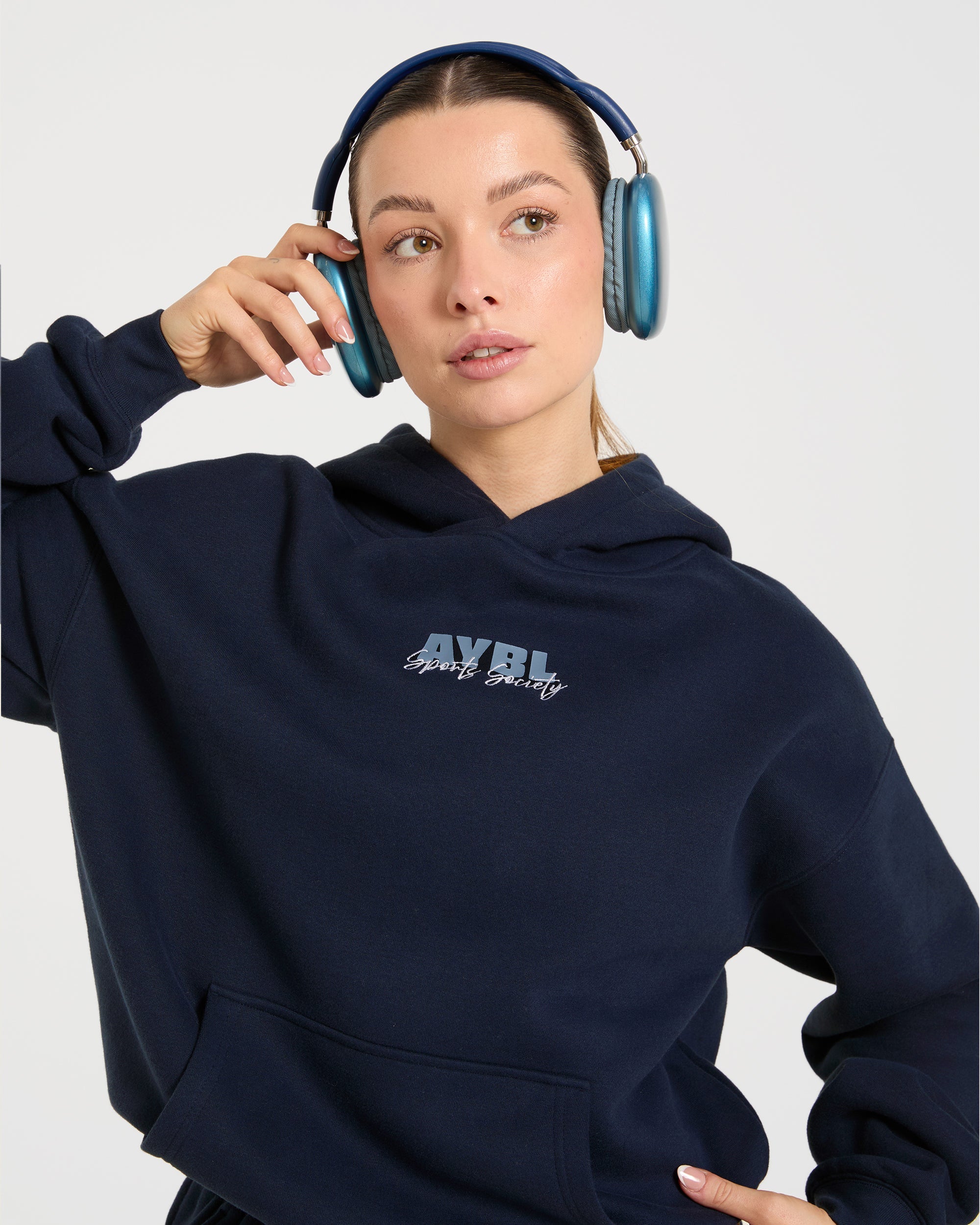 Sports Society Oversized Hoodie - Navy