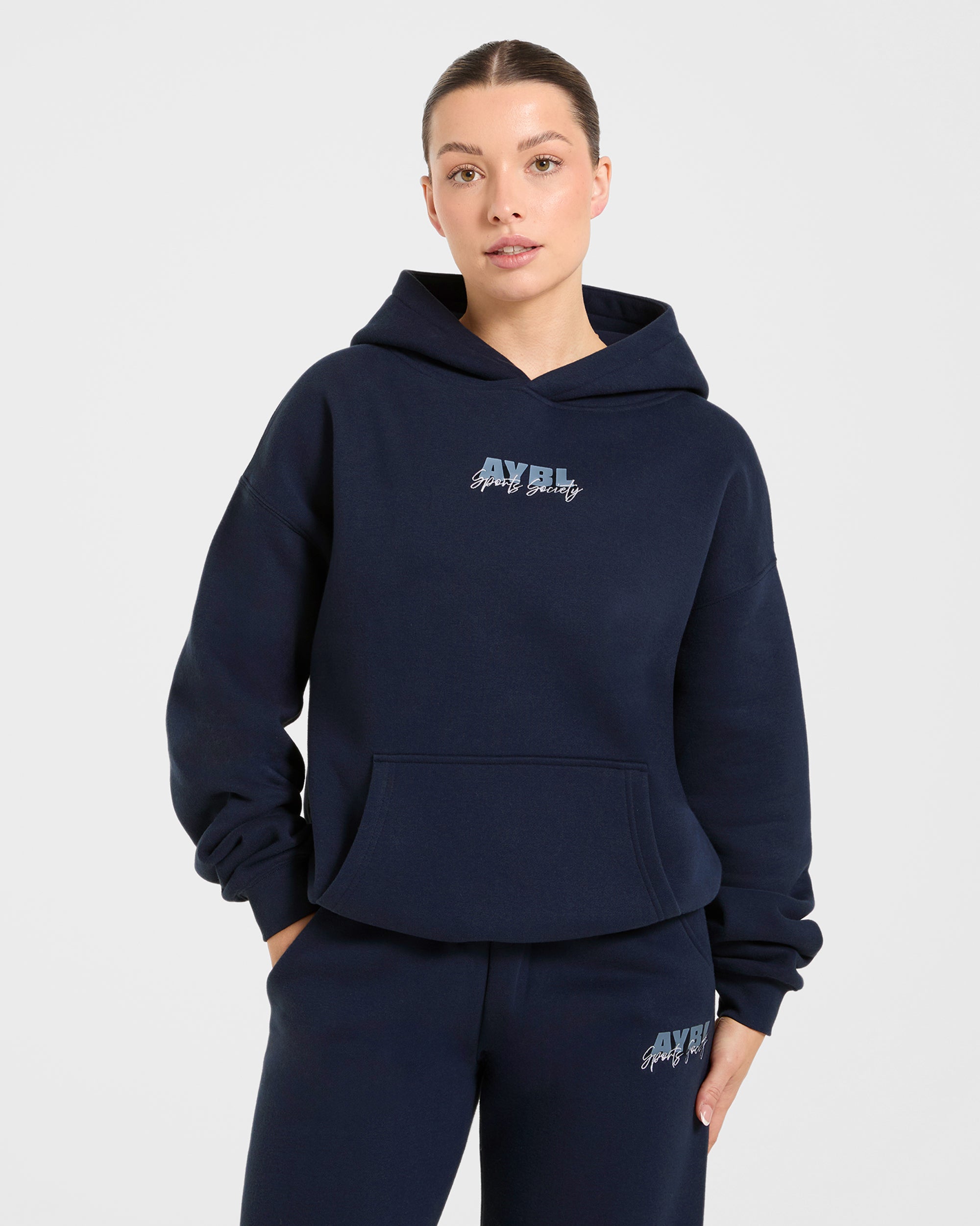 Sports Society Oversized Hoodie - Navy
