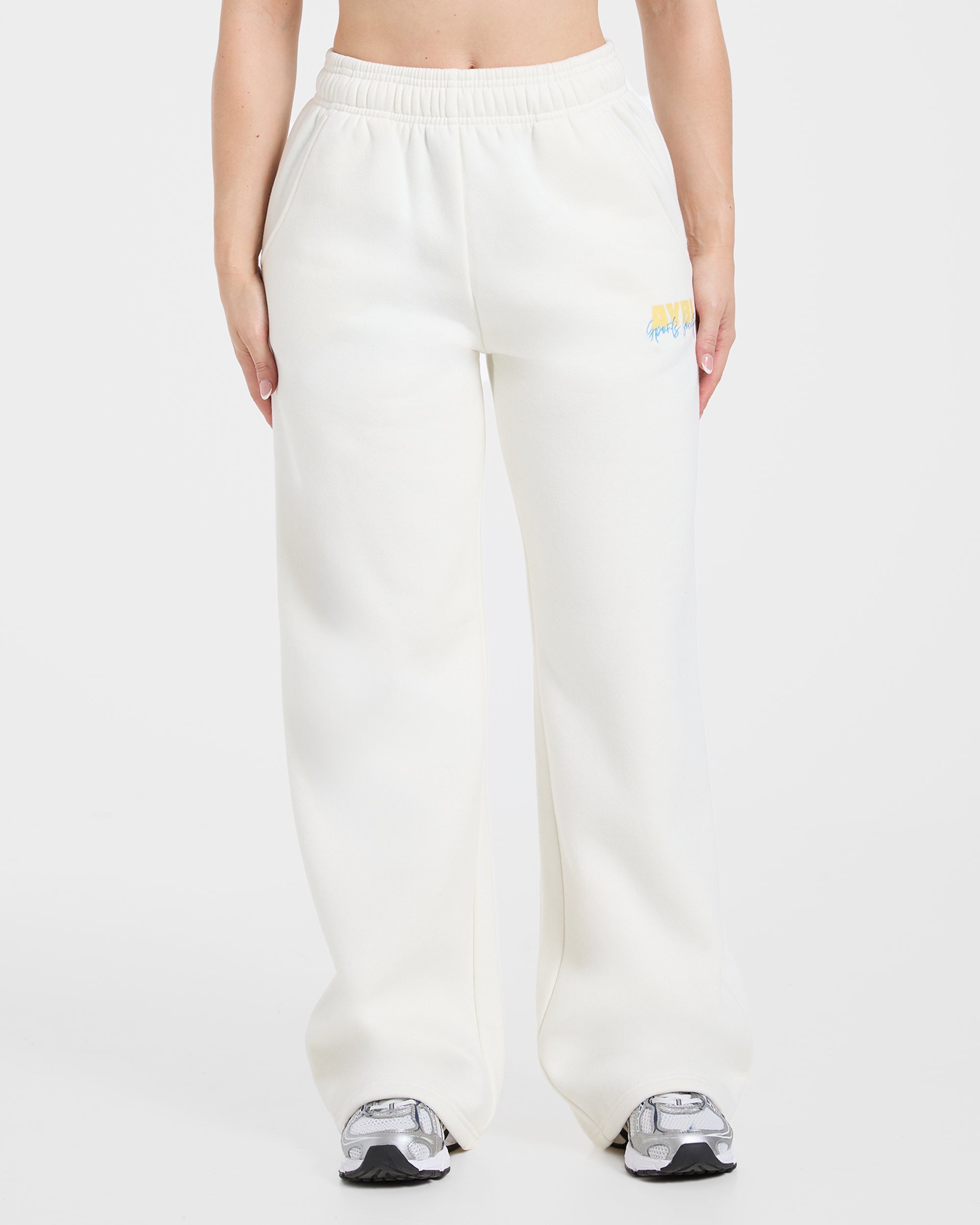 Sports Society Oversized Straight Leg Joggers - Off White