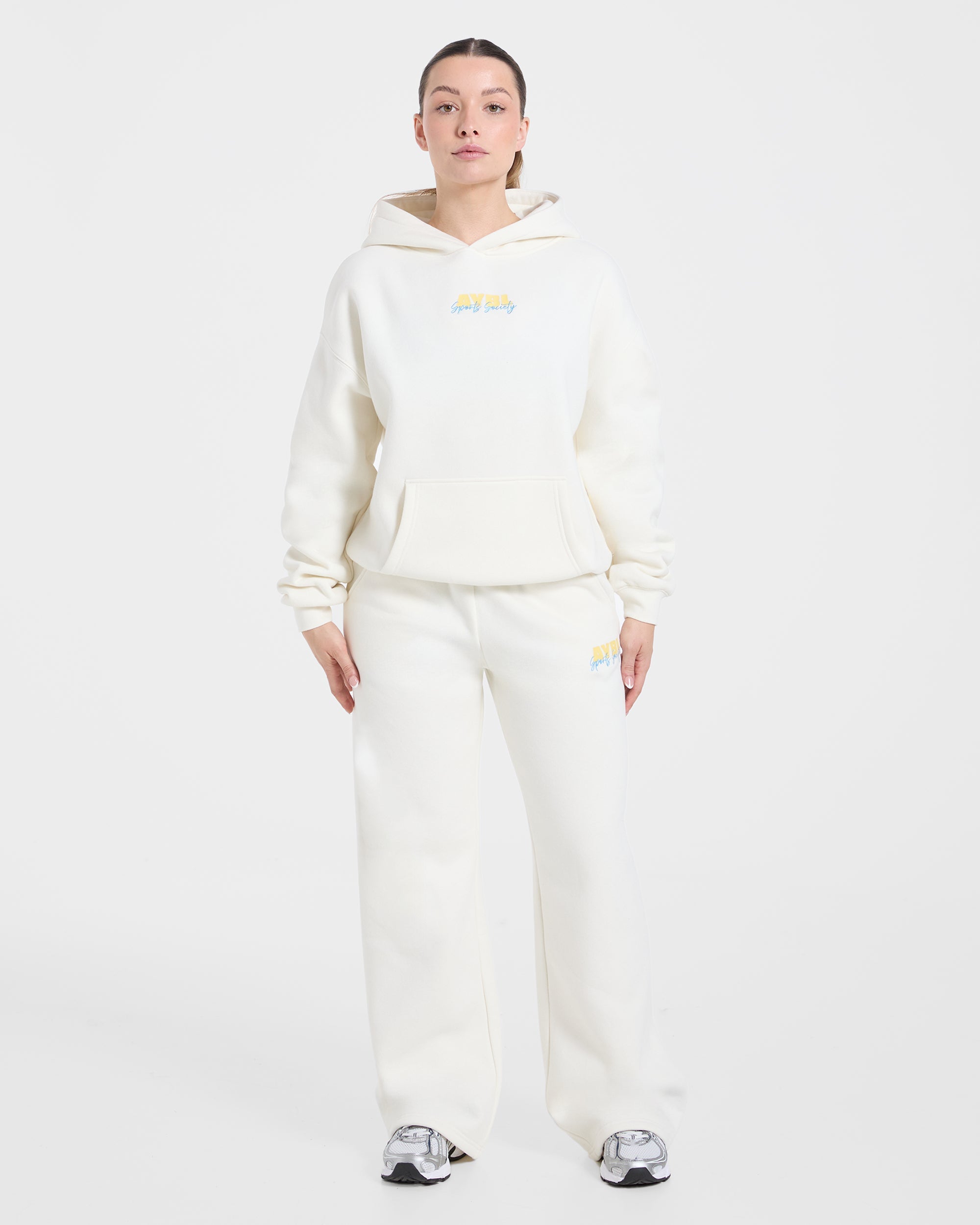 Sports Society Oversized Straight Leg Joggers - Off White