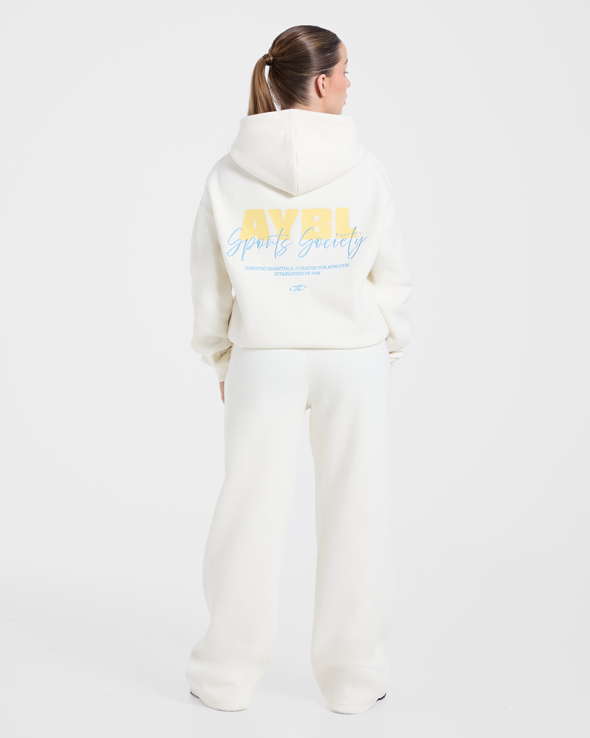 Sports Society Oversized Straight Leg Joggers - Off White