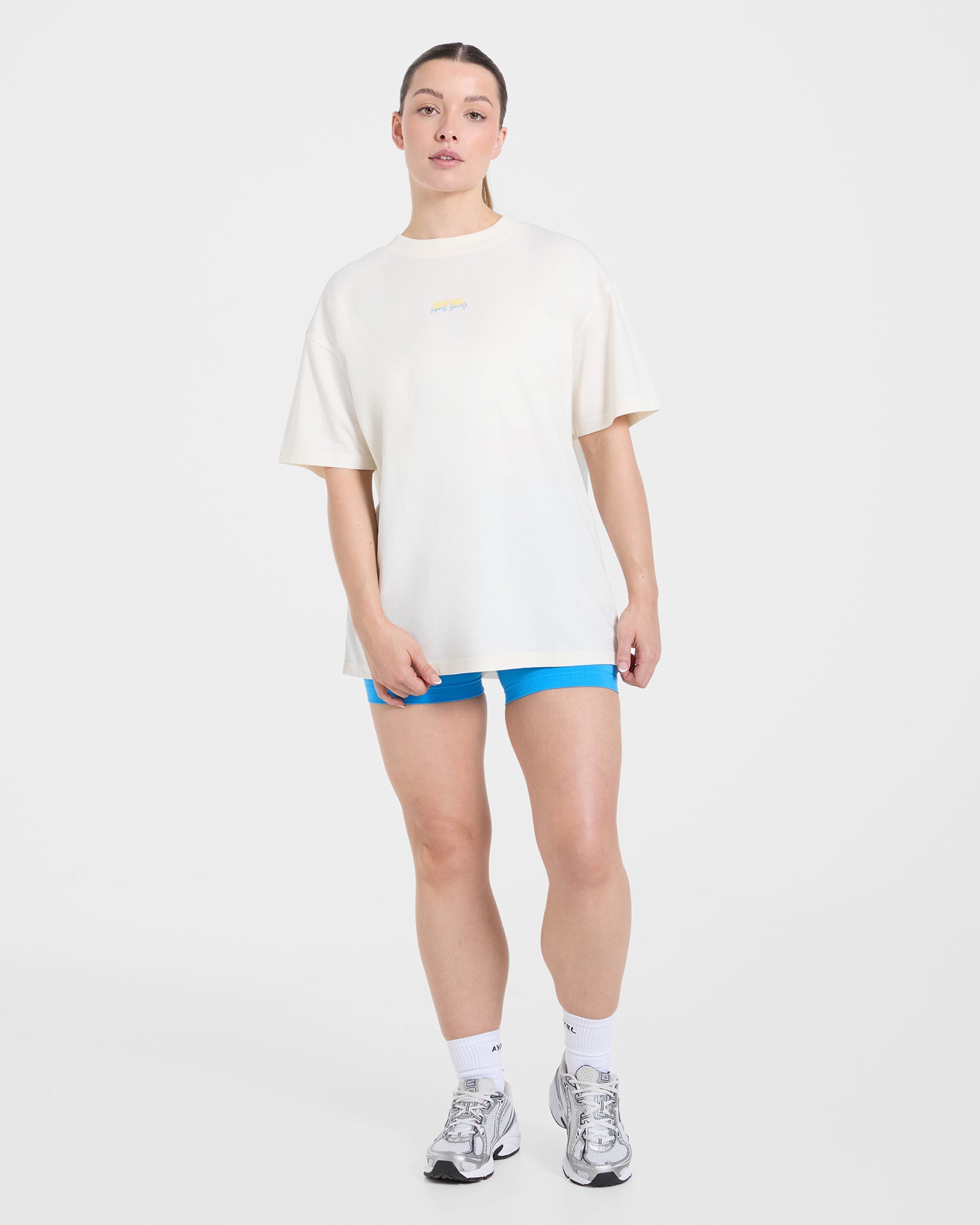 AYBL Sports Society Oversized T Shirt - Off White