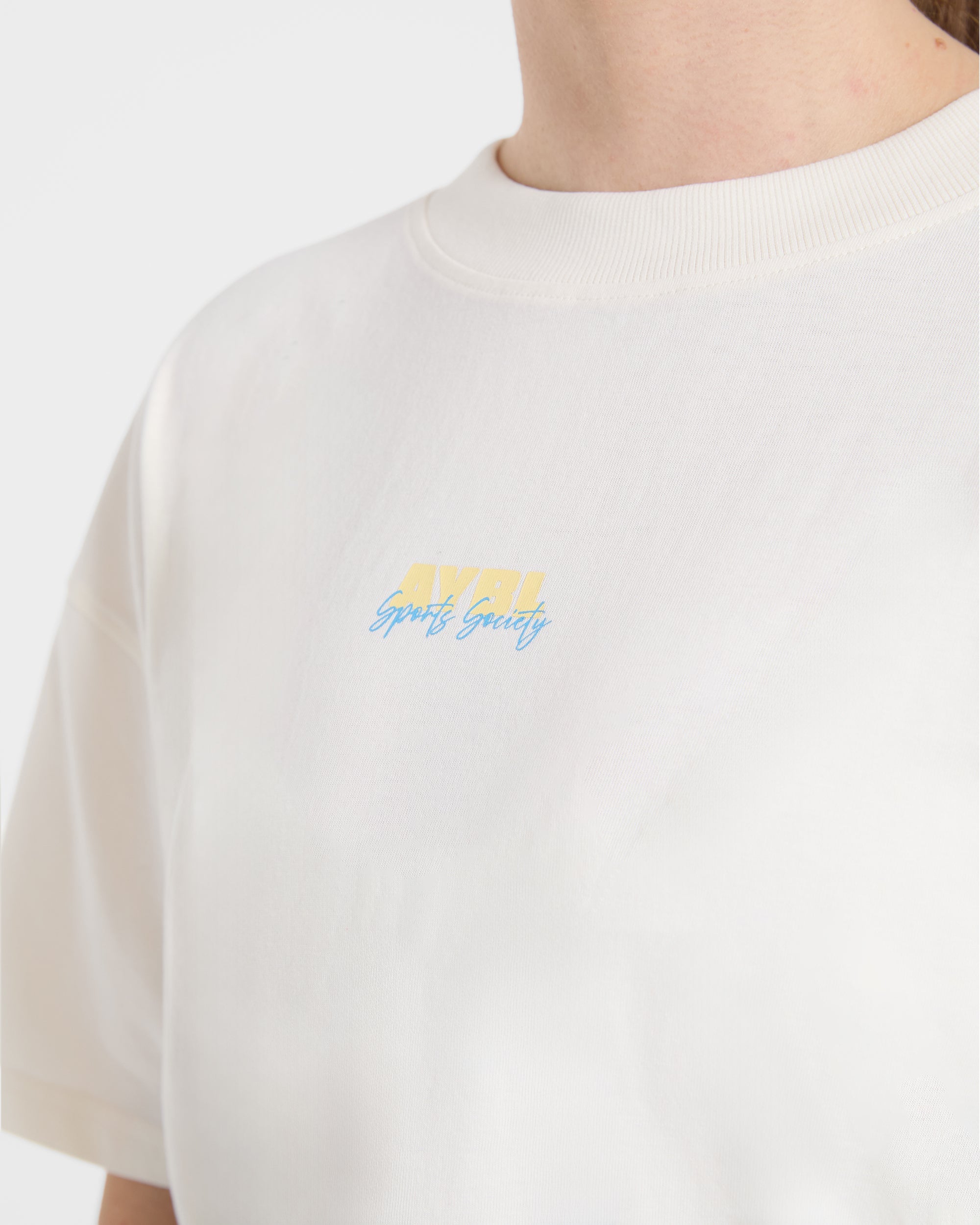 AYBL Sports Society Oversized T Shirt - Off White