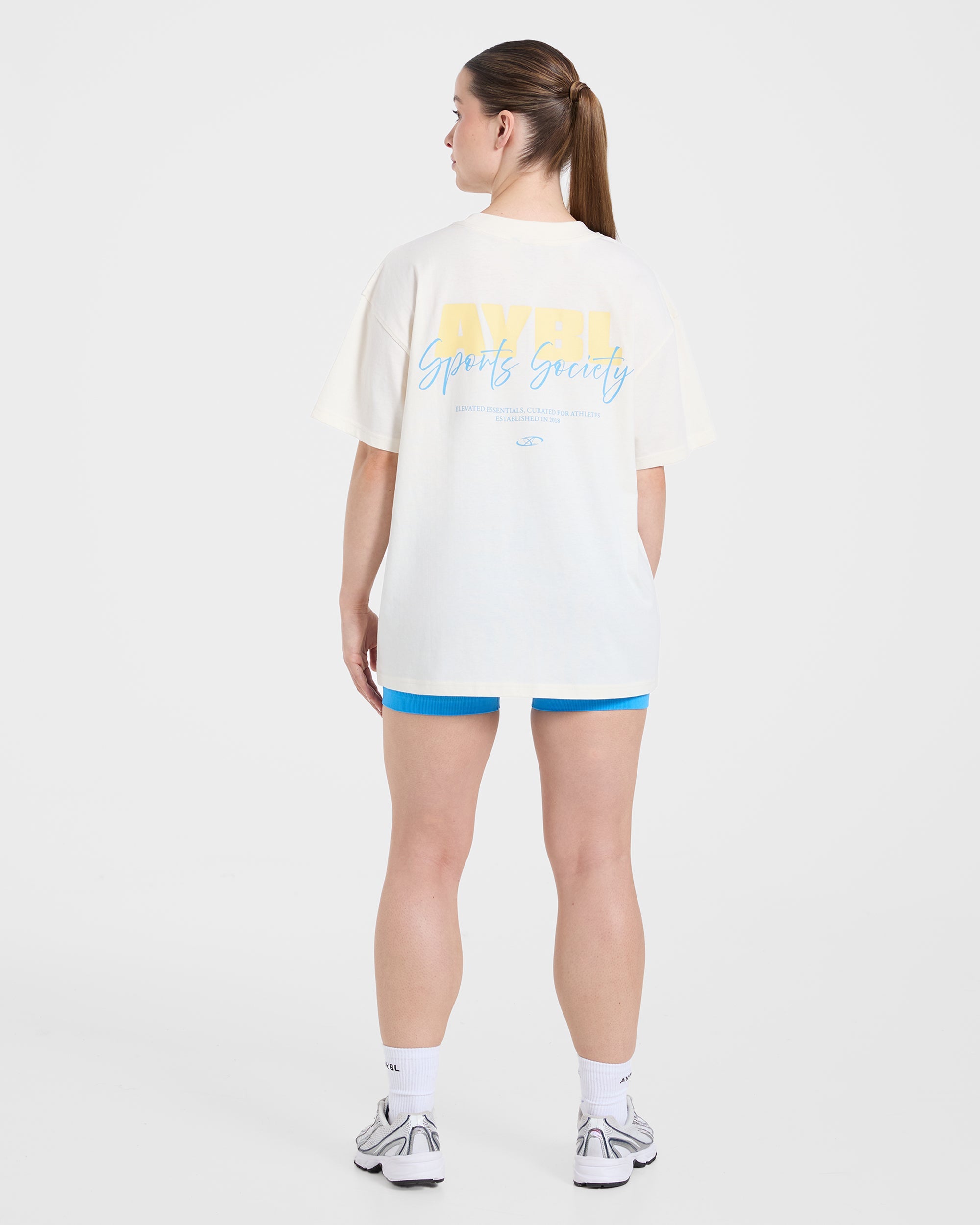 AYBL Sports Society Oversized T Shirt - Off White