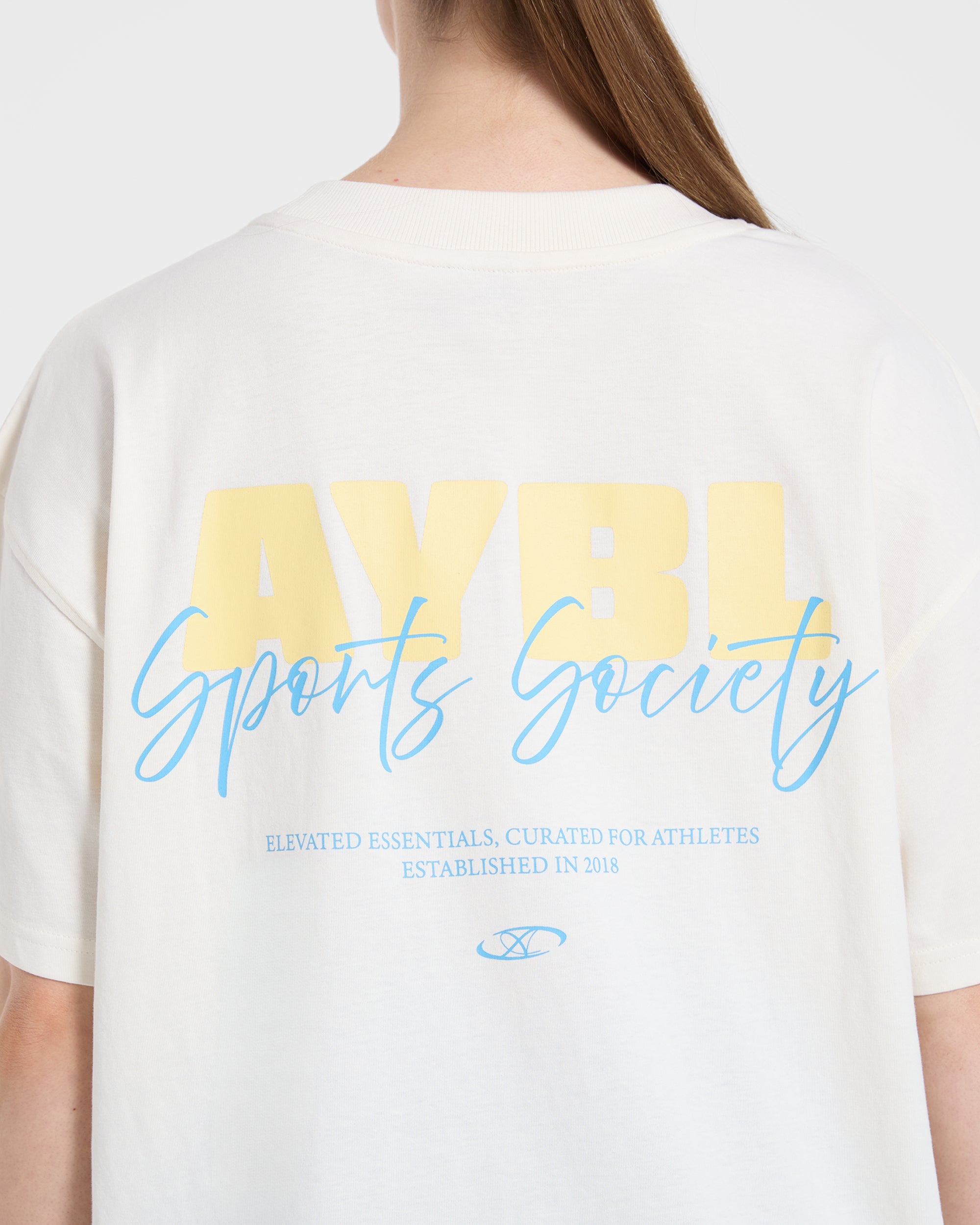 AYBL Sports Society Oversized T Shirt - Off White