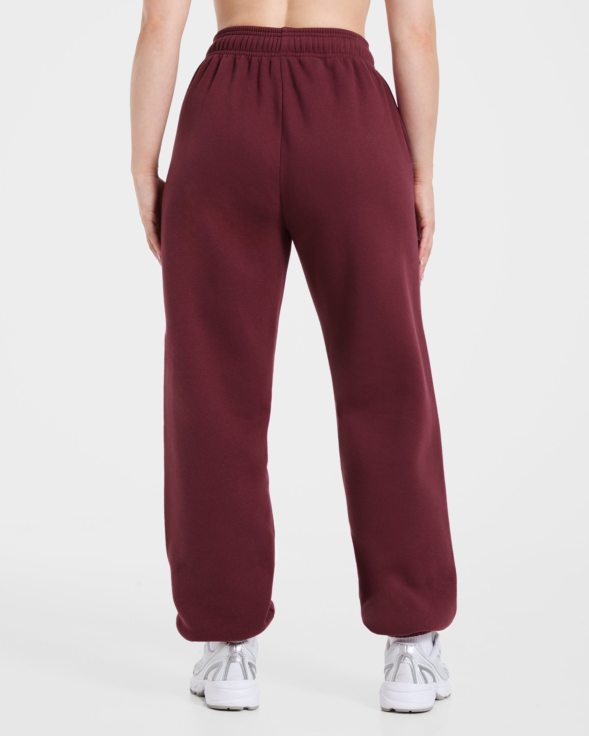Retro Athletics Oversized Joggers - Deep Raspberry/Pink