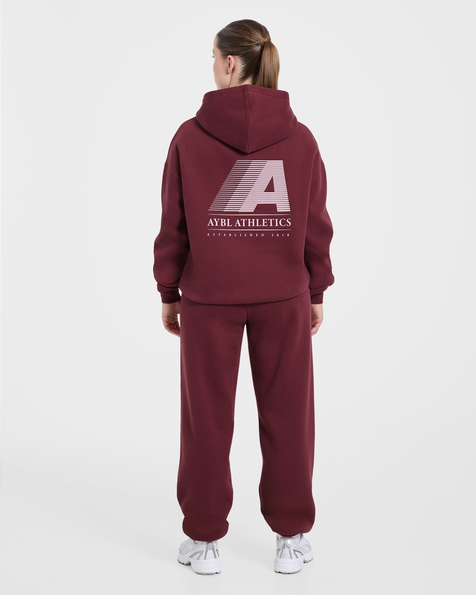 Retro Athletics Oversized Joggers - Deep Raspberry/Pink