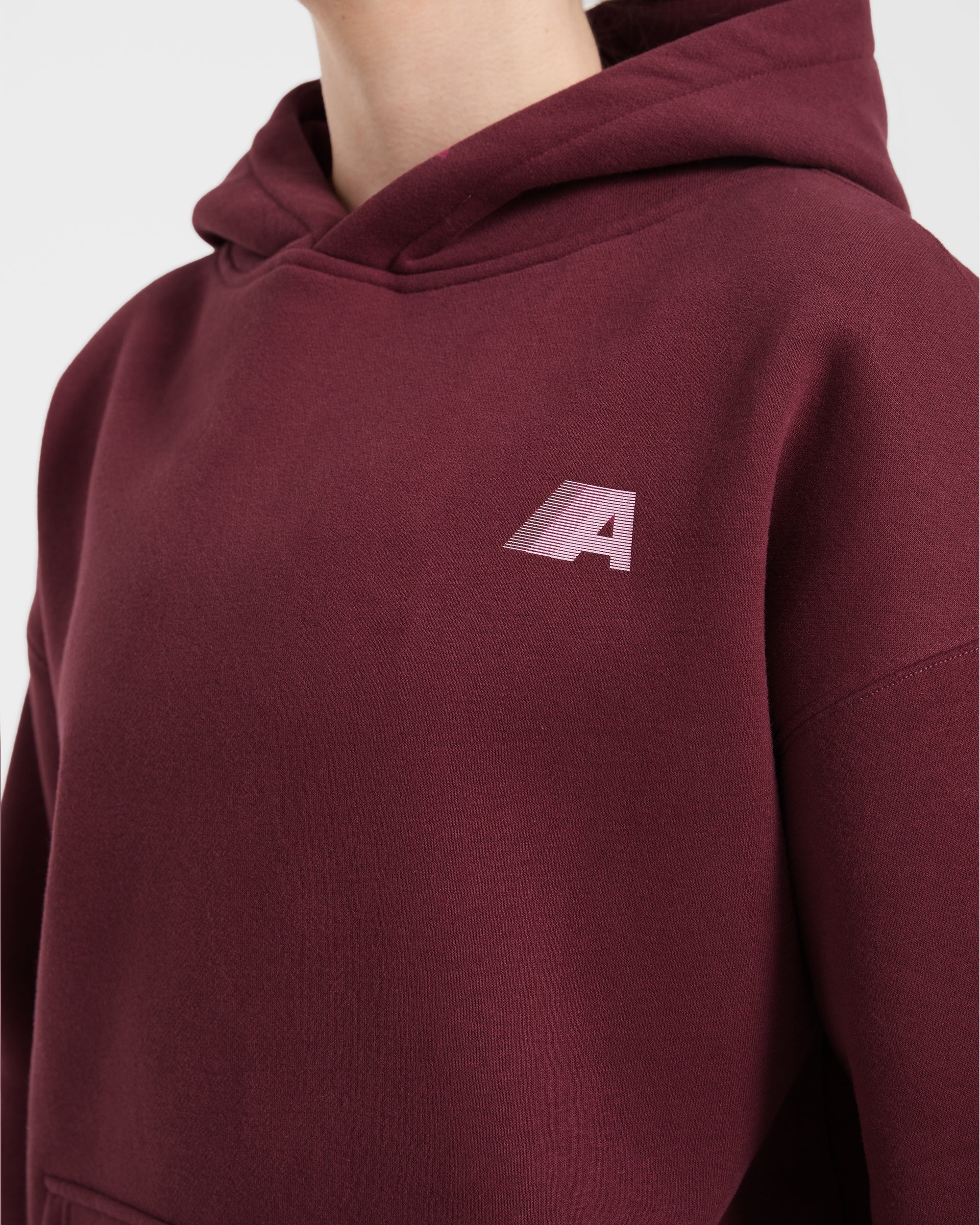 Retro Athletics Oversized Hoodie - Deep Raspberry/Pink